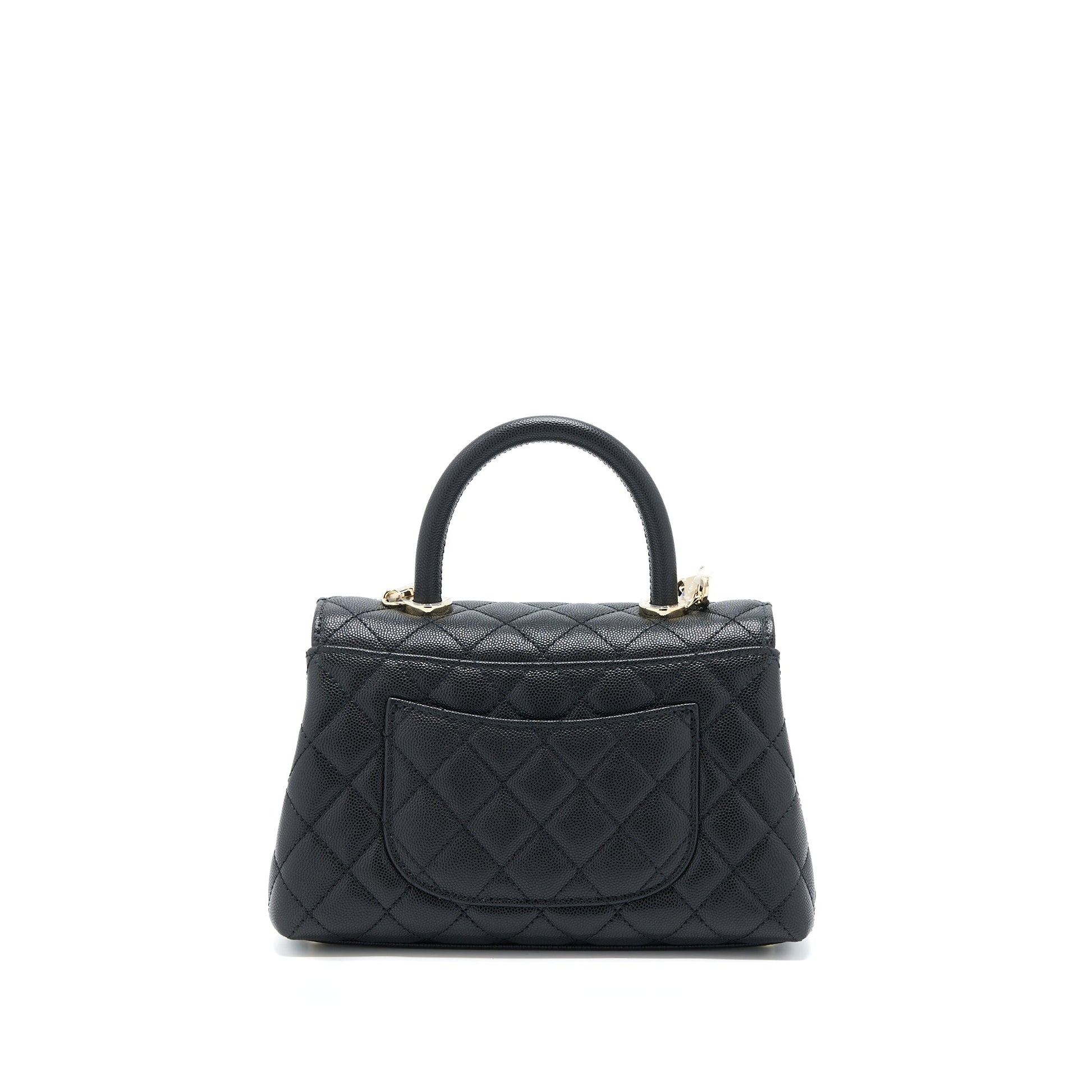 Chanel Coco Handle Flap Caviar LGHW Microchip Black Small Shoulder Bag