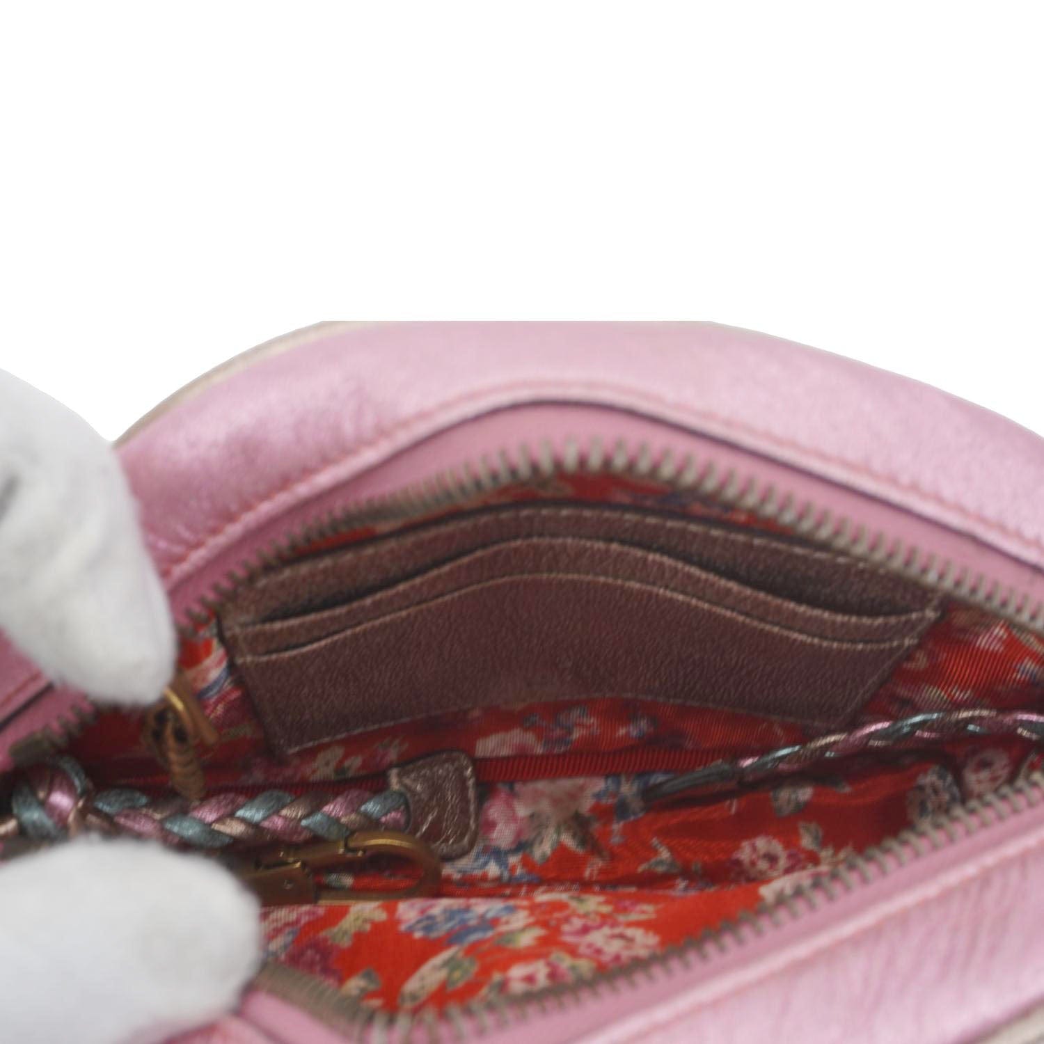 GUCCI Trapuntata Mini Zumi Dome Laminated Nappa Leather Crossbody Bag pink 534951