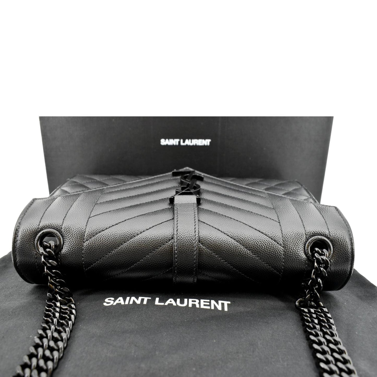 YSL Saint Laurent Yves Envelope Matelass Shoulder Bag Leather Black Small Laurent Small Envelope