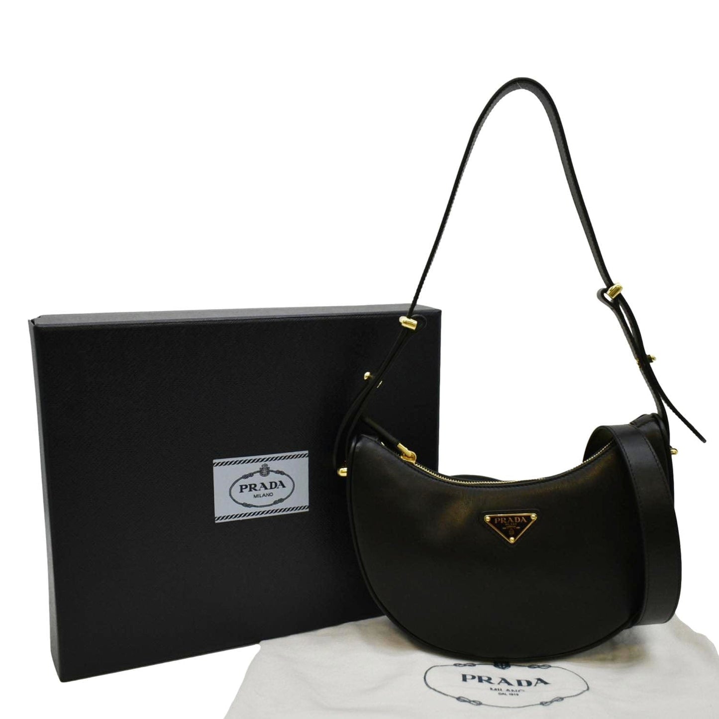 Arque Shoulder Bag Leather Black