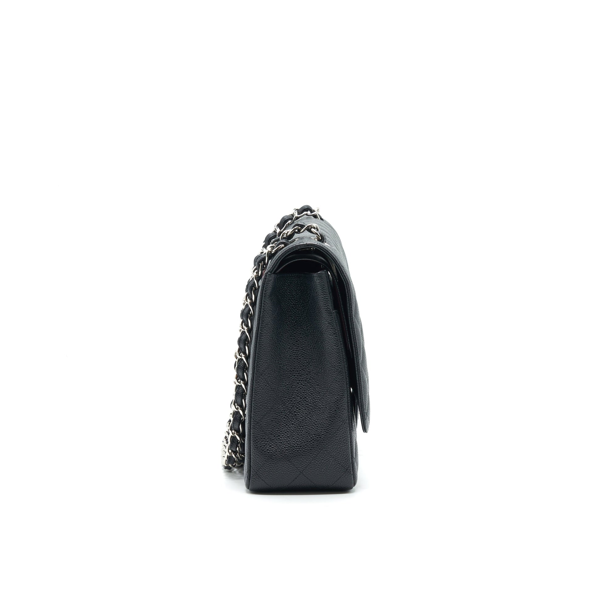 CHANEL CAVIER CLASSIC MAXI DOUBLE FLAP BAG BLACK SHW