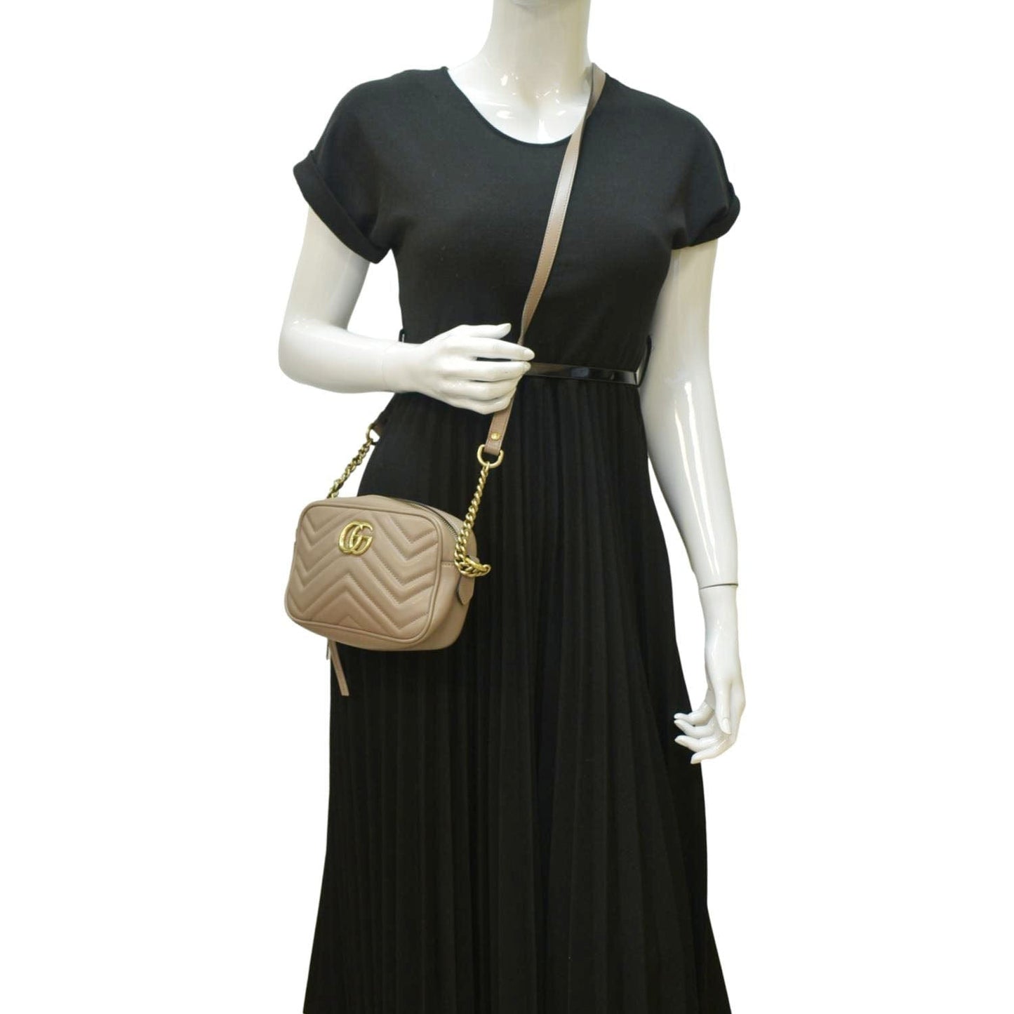 Gucci Marmont Mini Crossbody Bag Dust Leather Matelasse