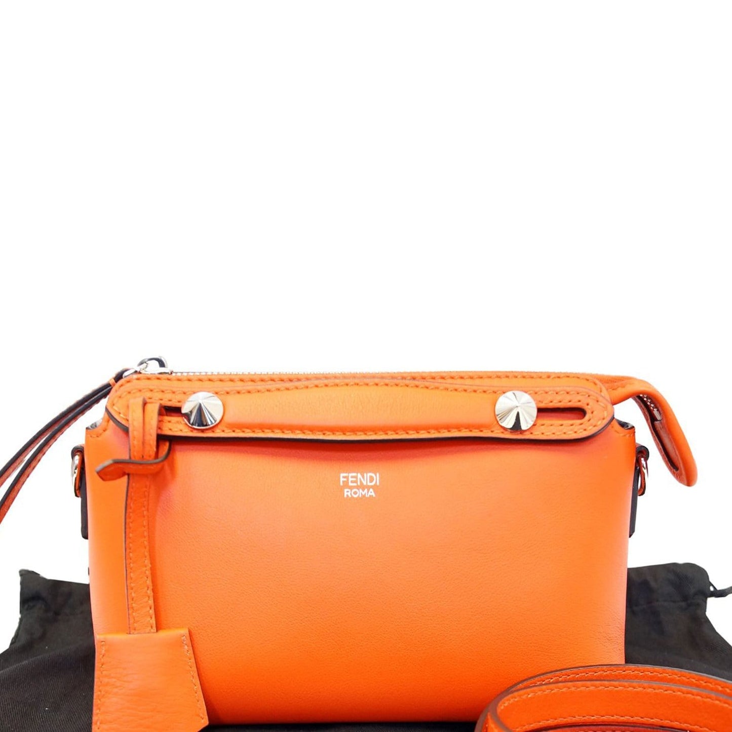 Fendi By The Way Shoulder Crossbody Bag Leather Orange Mini Shoulder Bag