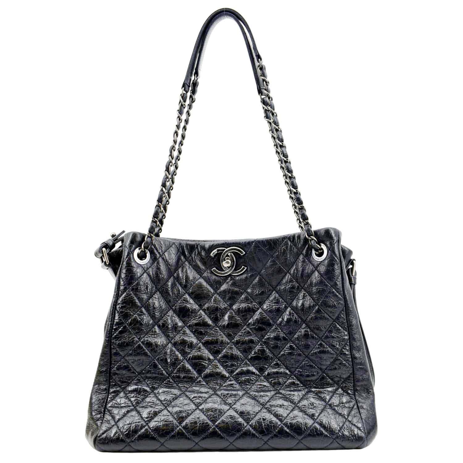 Chanel Glazed Aged Distressed Calfskin Blue Travel Bag