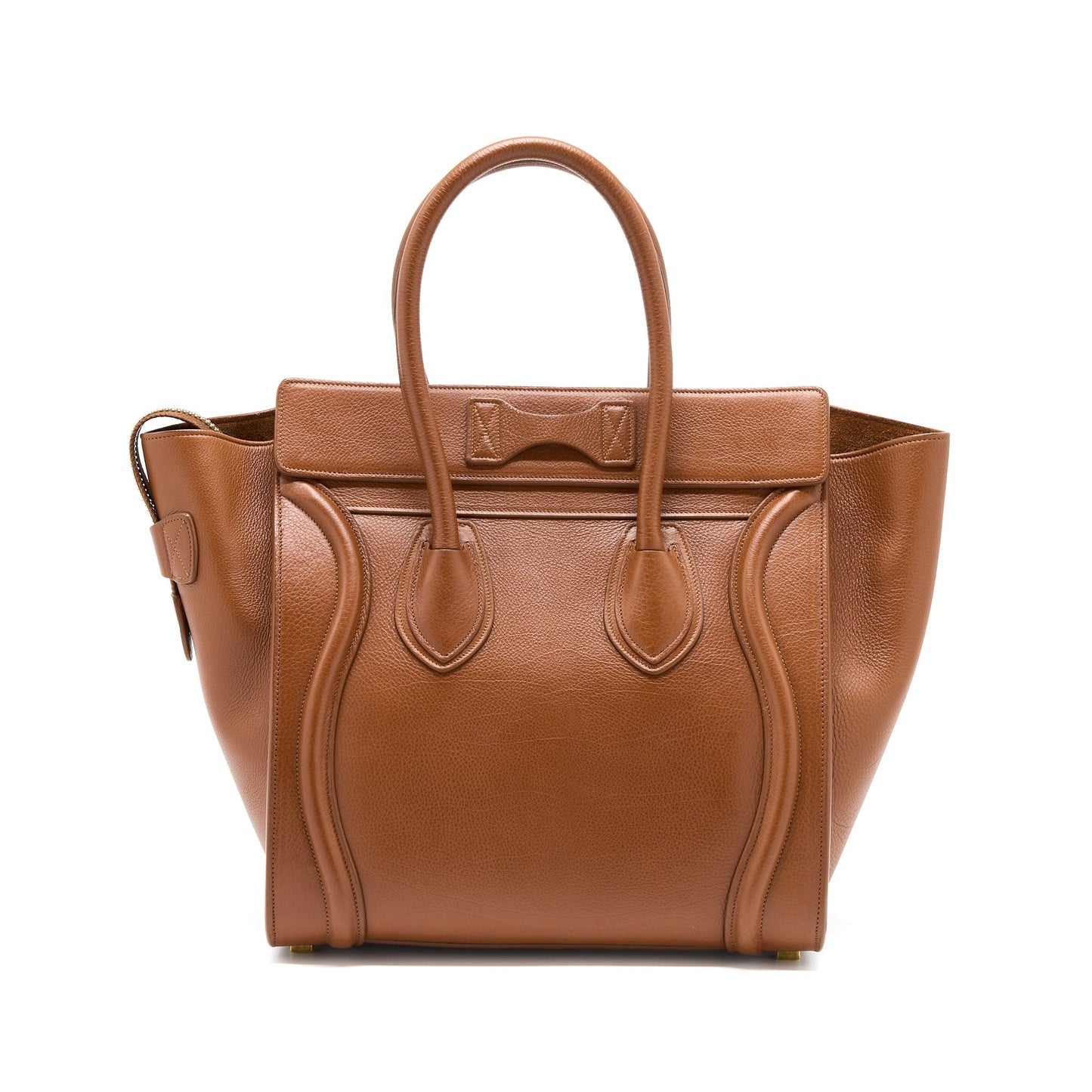 Celine Micro Luggage Purse Calfskin Handbag Brown Travel Bag