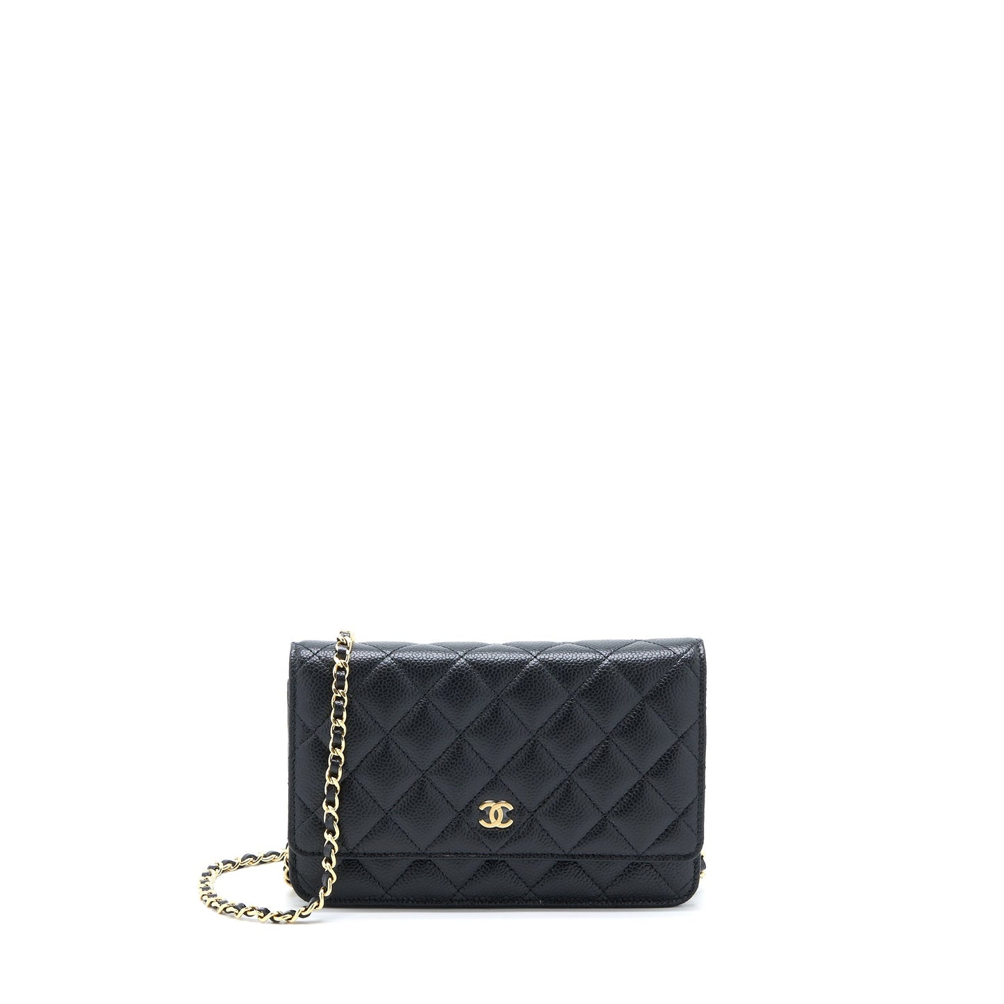 Chanel Classic On Caviar GHW Microchip Black Wallet Case Black Ghwmicrochip