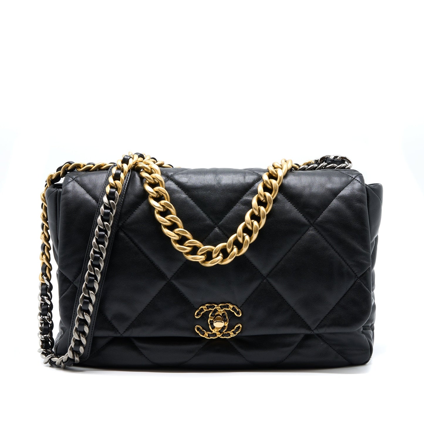 Chanel MAXI 19 Goatskin Hardware Multicolour Black Handbag Hardware 1