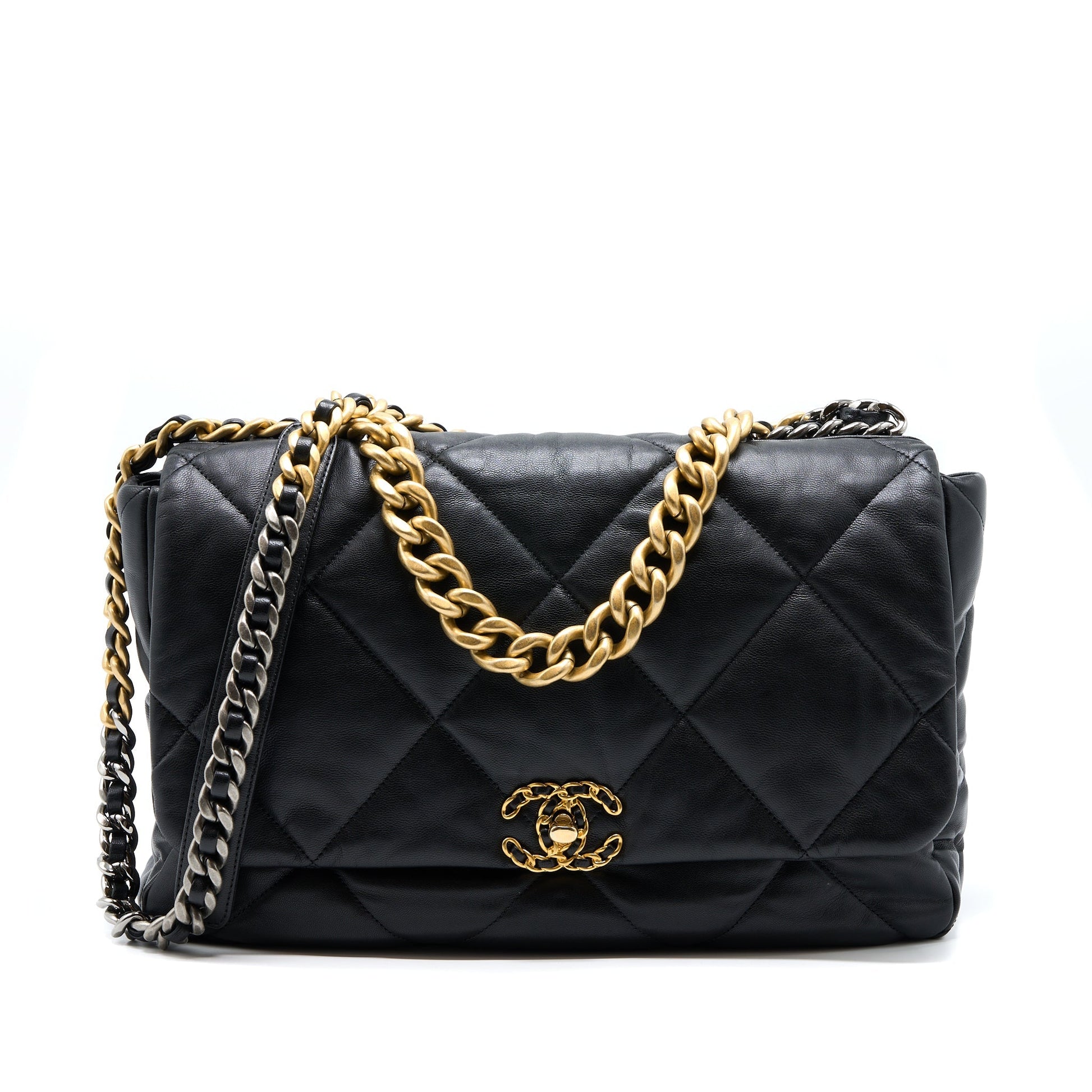 Chanel MAXI 19 Goatskin Hardware Multicolour Black Handbag Hardware 1