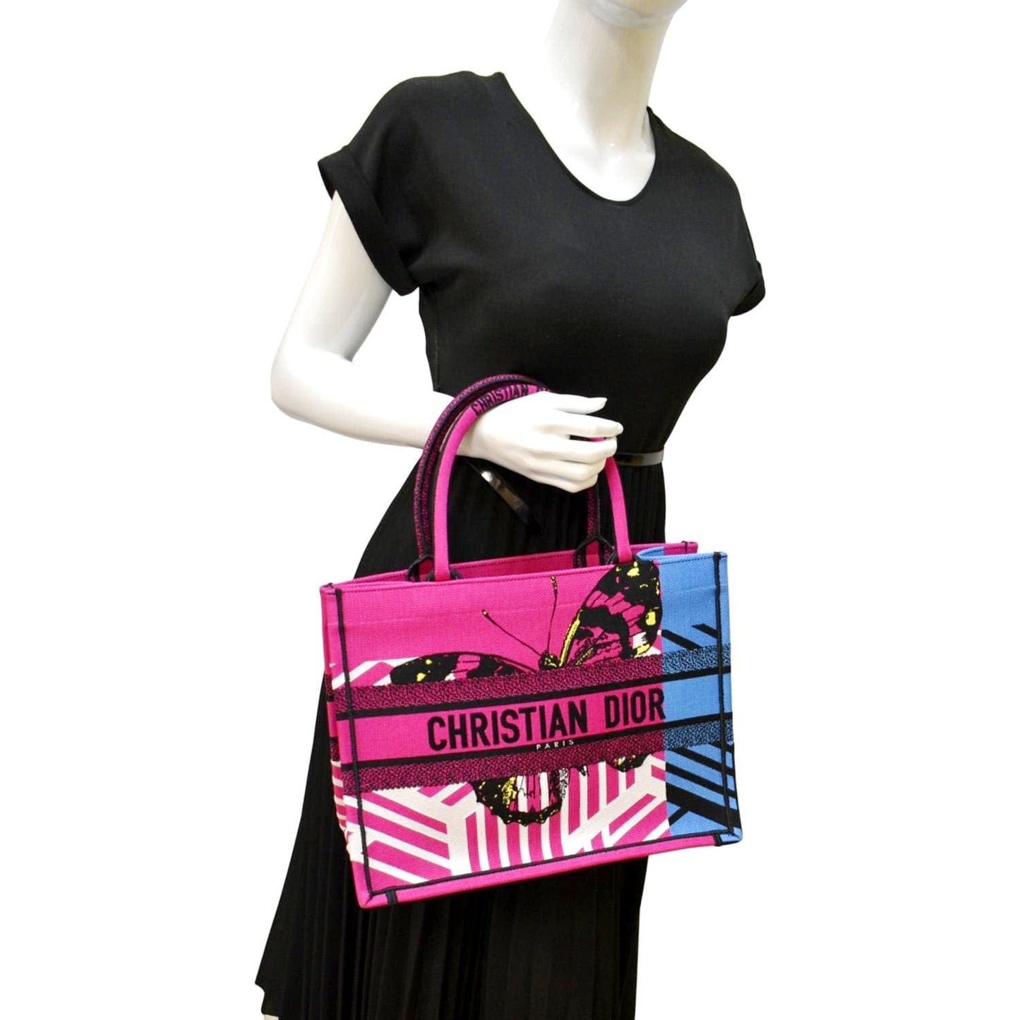 Dior Butterfly Book Tote Bag Canvas Pink Butterfly Book Tote