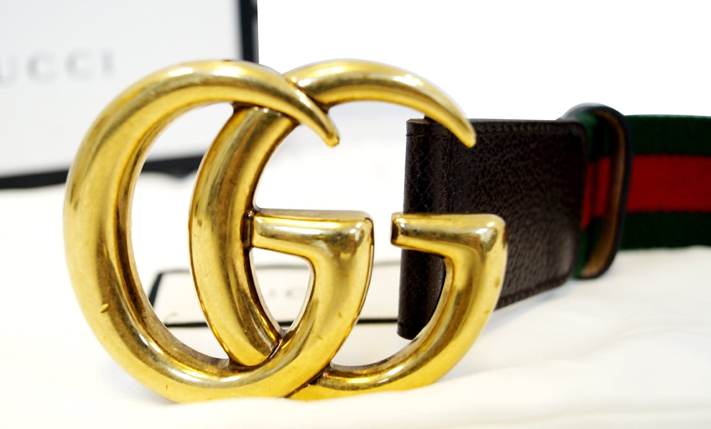 Gucci Web Belt With Double Buckle Handbag Accessory