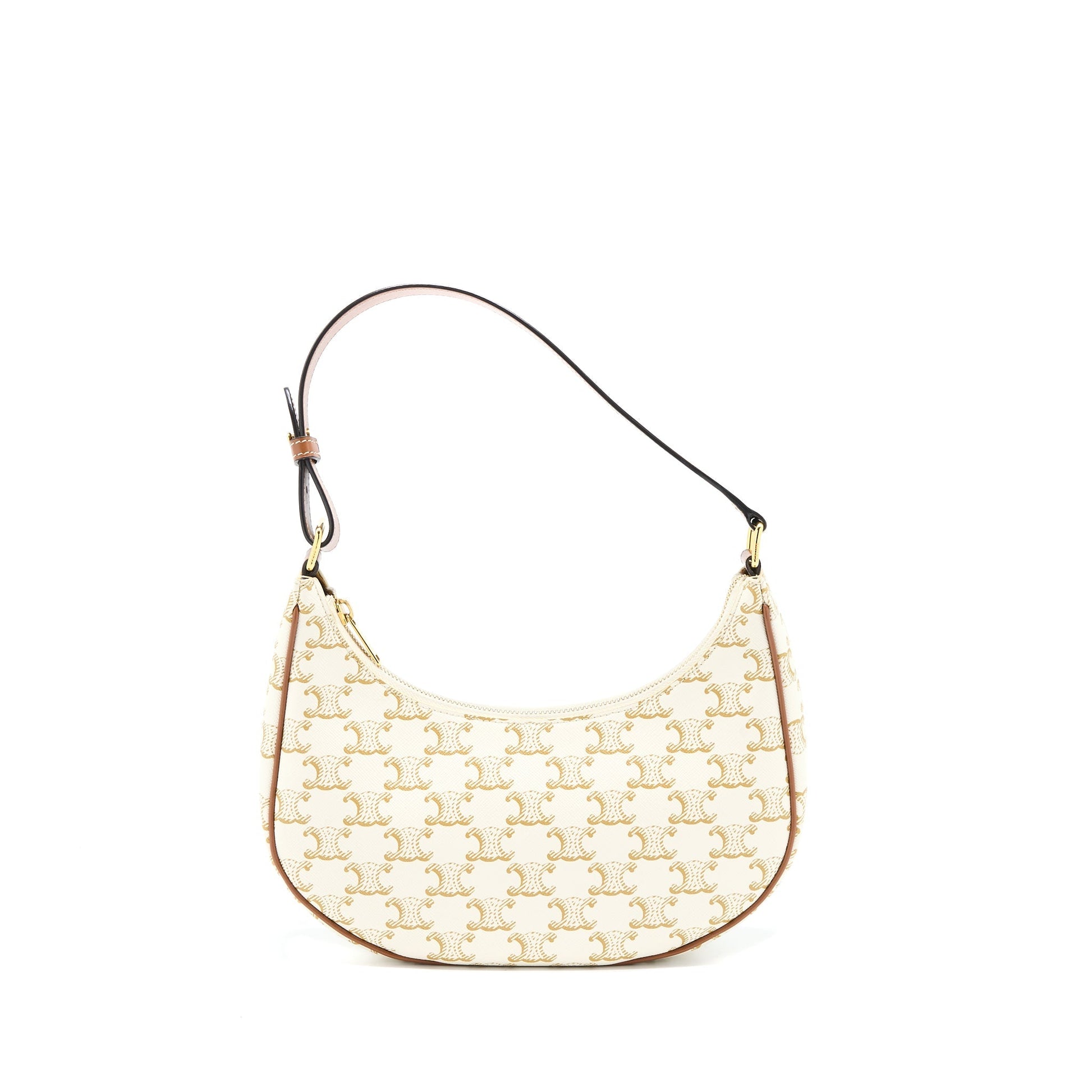 Celine Ava Purse In Triomphe And Calfskin Handbag Canvas White Travel Bag