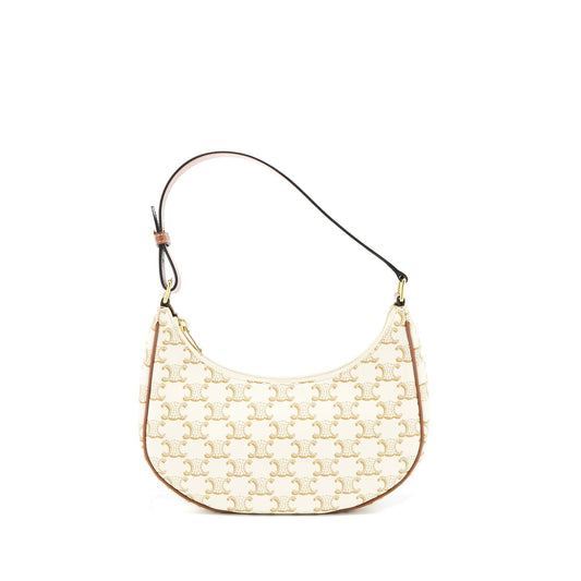 Celine Ava Purse In Triomphe And Calfskin Handbag Canvas White Travel Bag