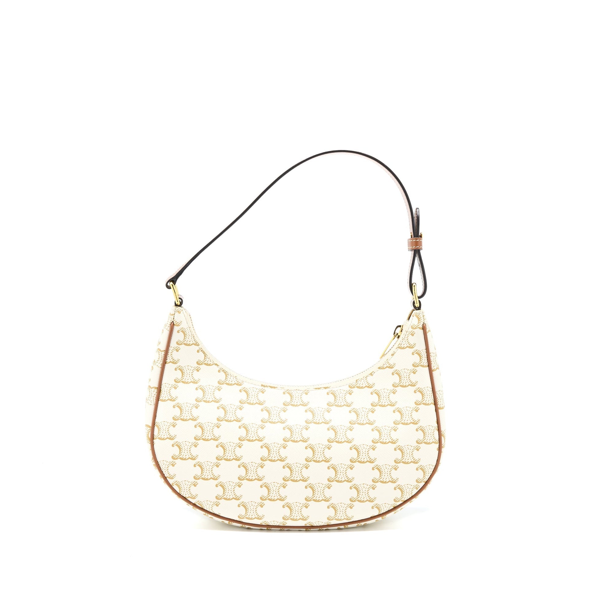 Celine Ava Purse In Triomphe And Calfskin Handbag Canvas White Travel Bag