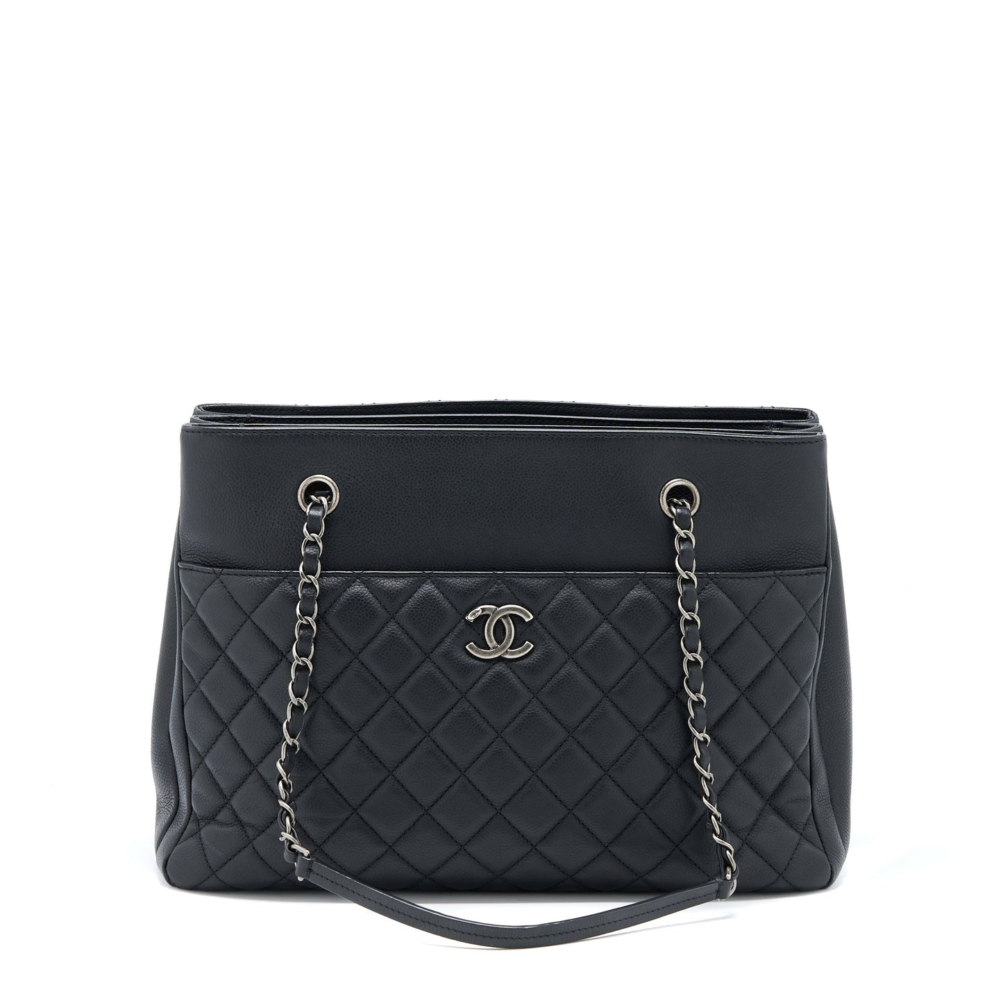 Chanel Urban Companion Caviar Ruthenium Hardware Black Tote Bag