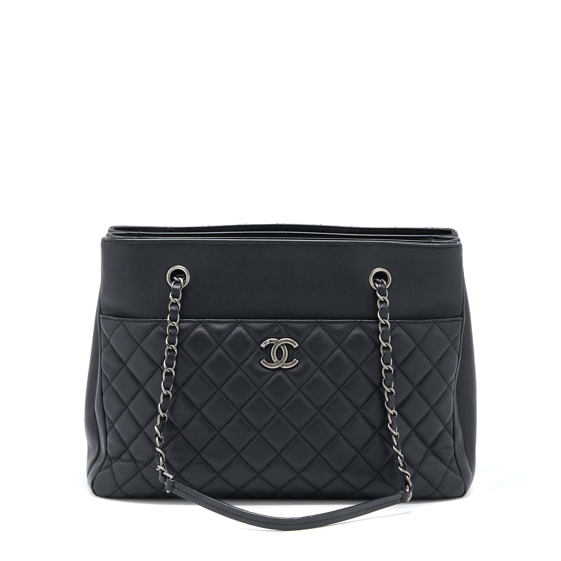 Chanel Urban Companion Caviar Ruthenium Hardware Black Tote Bag