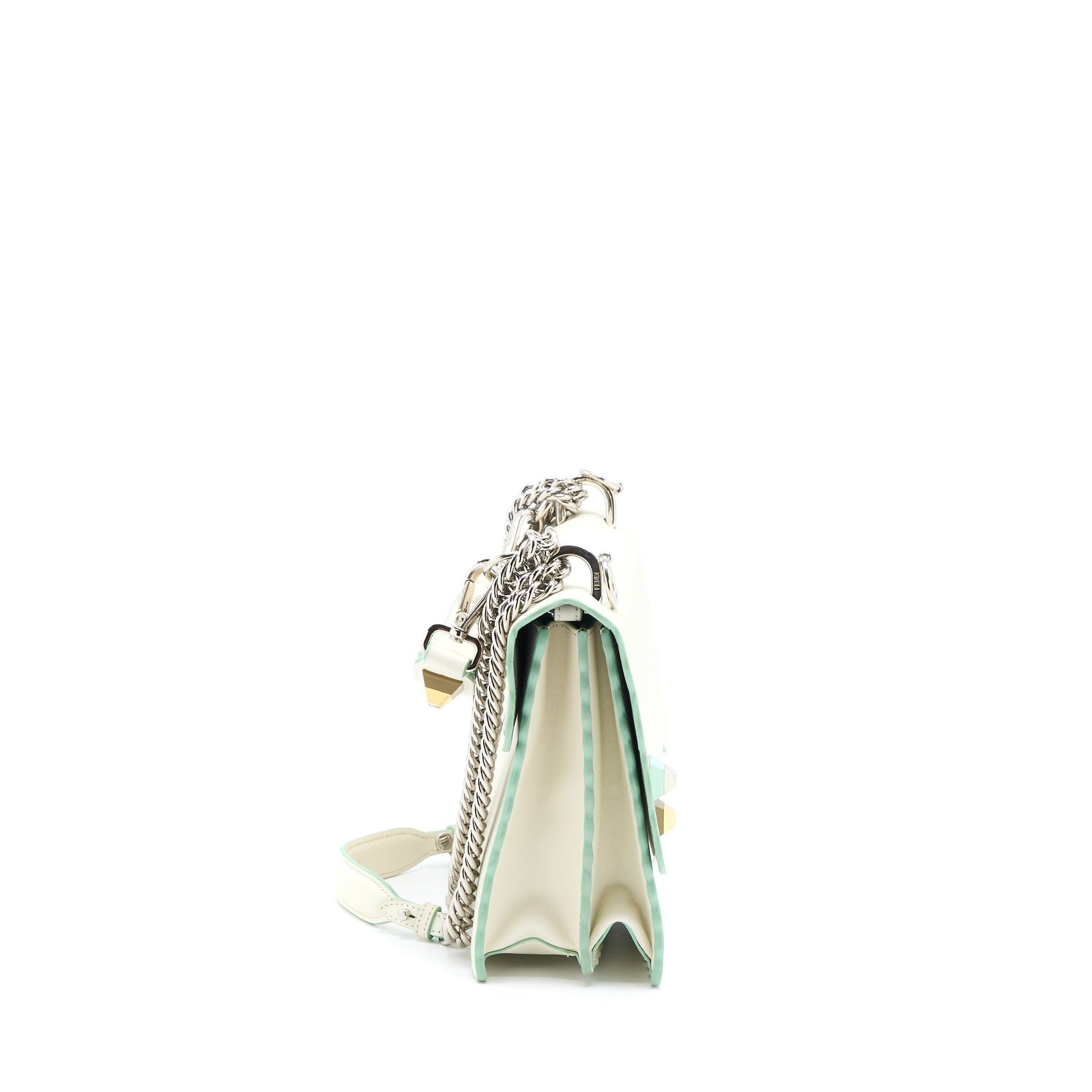 Fendi Kan Purse Calfskin White Travel Bag
