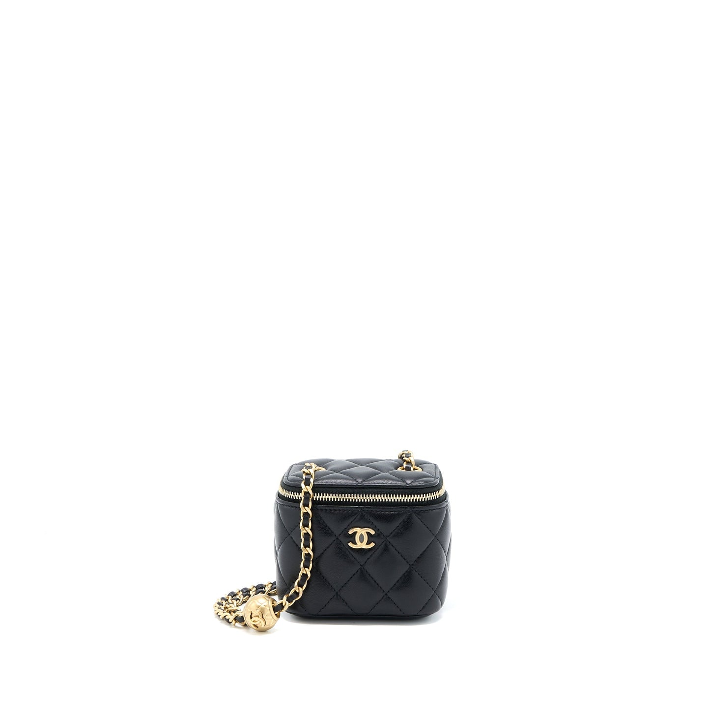 Chanel Pearl Crush Vanity Lambskin LGHW Black Mini Bag