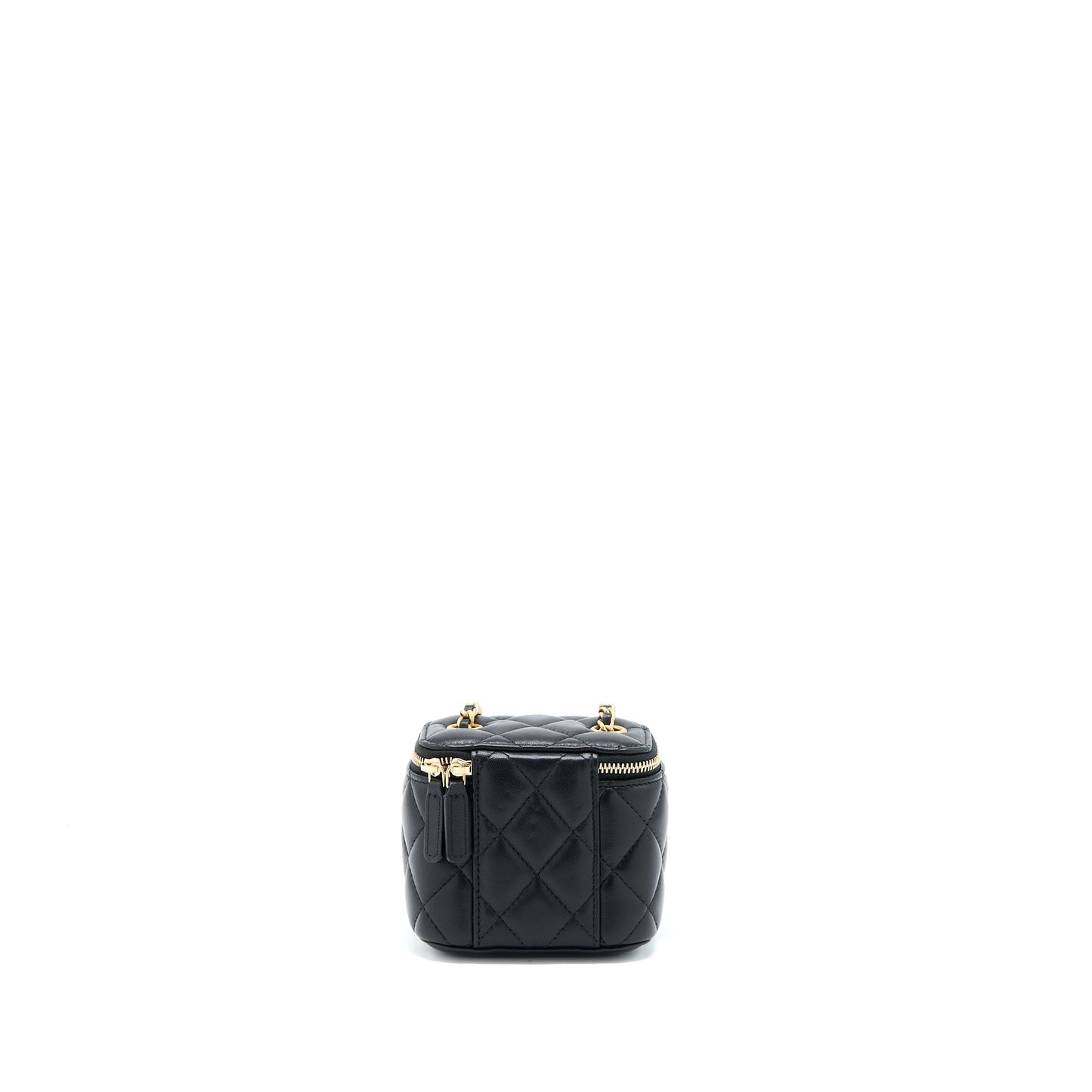 Chanel Pearl Crush Vanity Lambskin LGHW Black Mini Bag