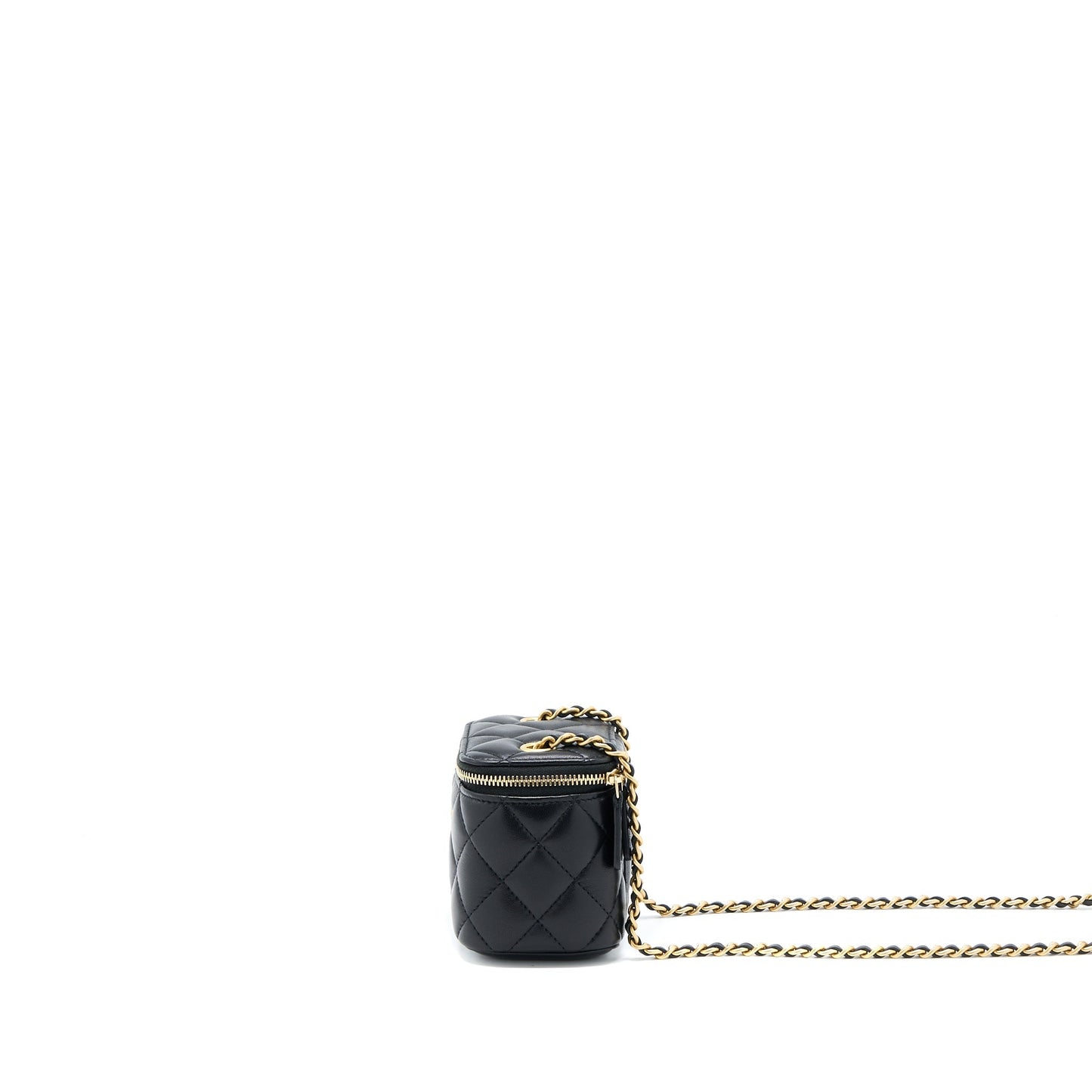Chanel Pearl Crush Vanity Lambskin LGHW Black Mini Bag