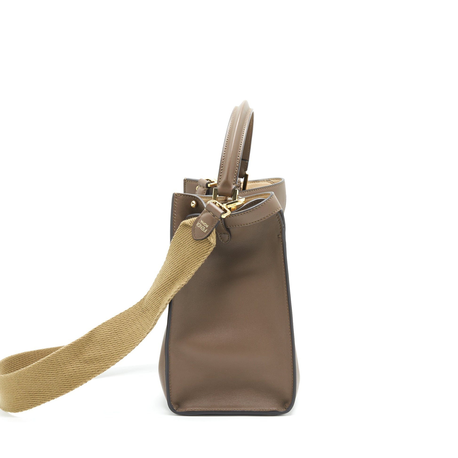 Fendi Peekaboo Lite Handbag Brown Medium Travel Bag