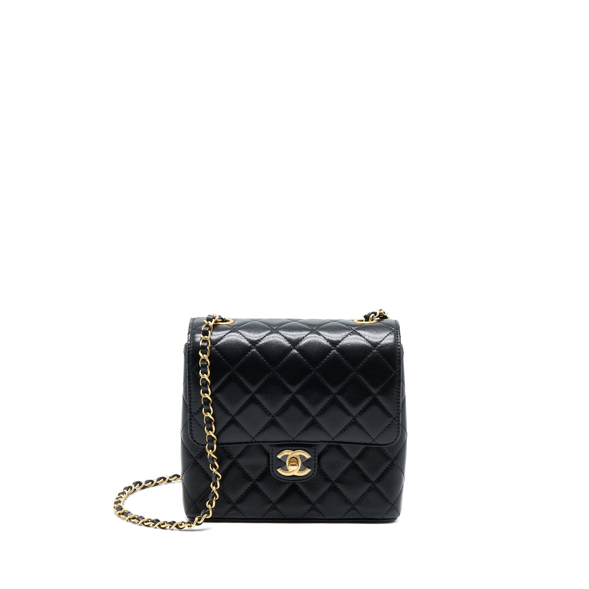 Chanel 22K Retro Classic New Square Flap Black Shoulder Bag 4