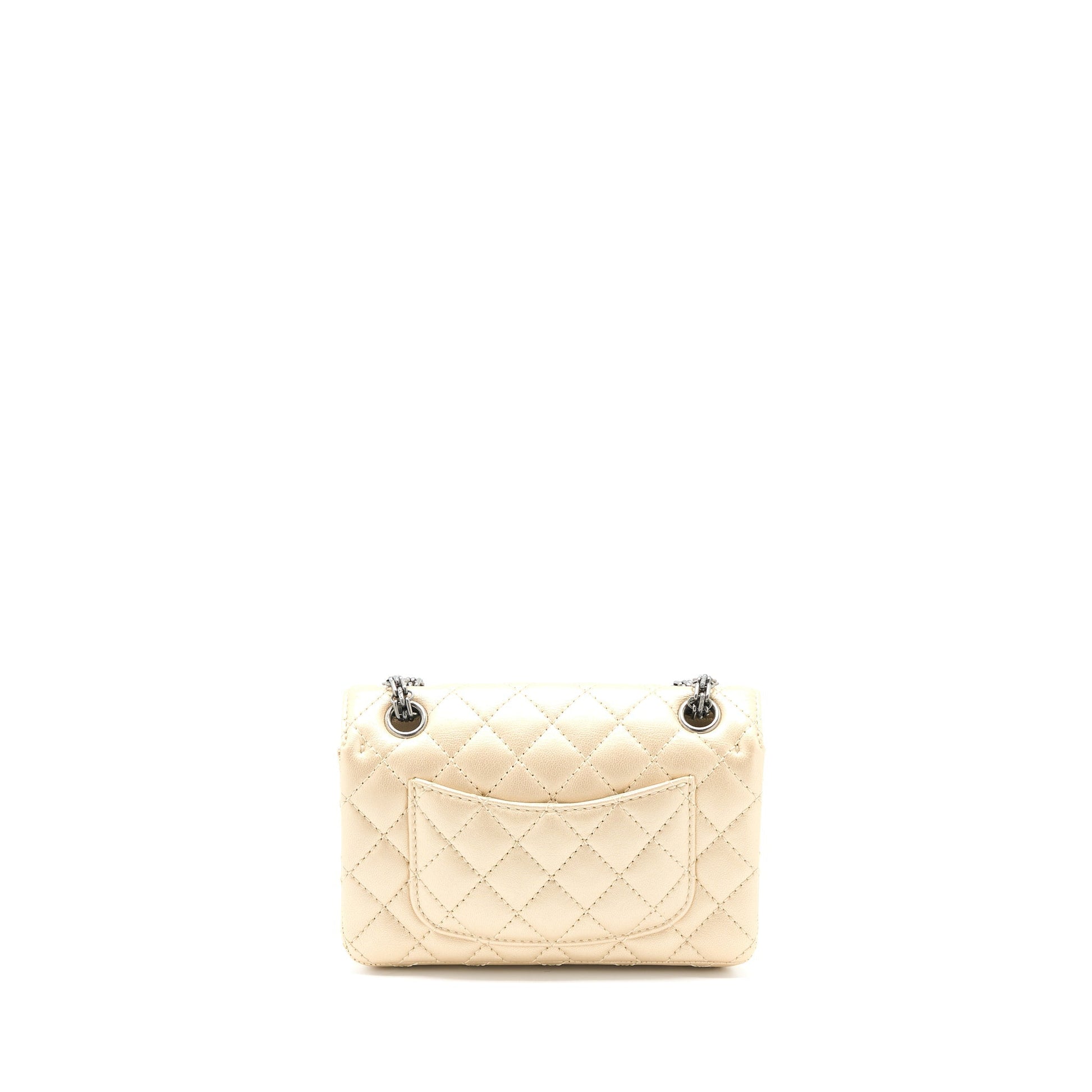 Chanel 2.55 Reissue Flap Lambskin Light Ruthenium Beige Shoulder Bag