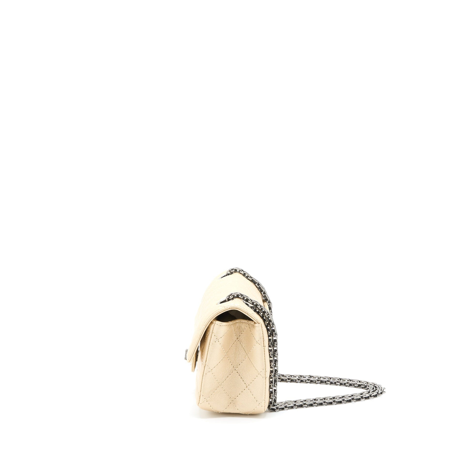 Chanel 2.55 Reissue Flap Lambskin Light Ruthenium Beige Shoulder Bag