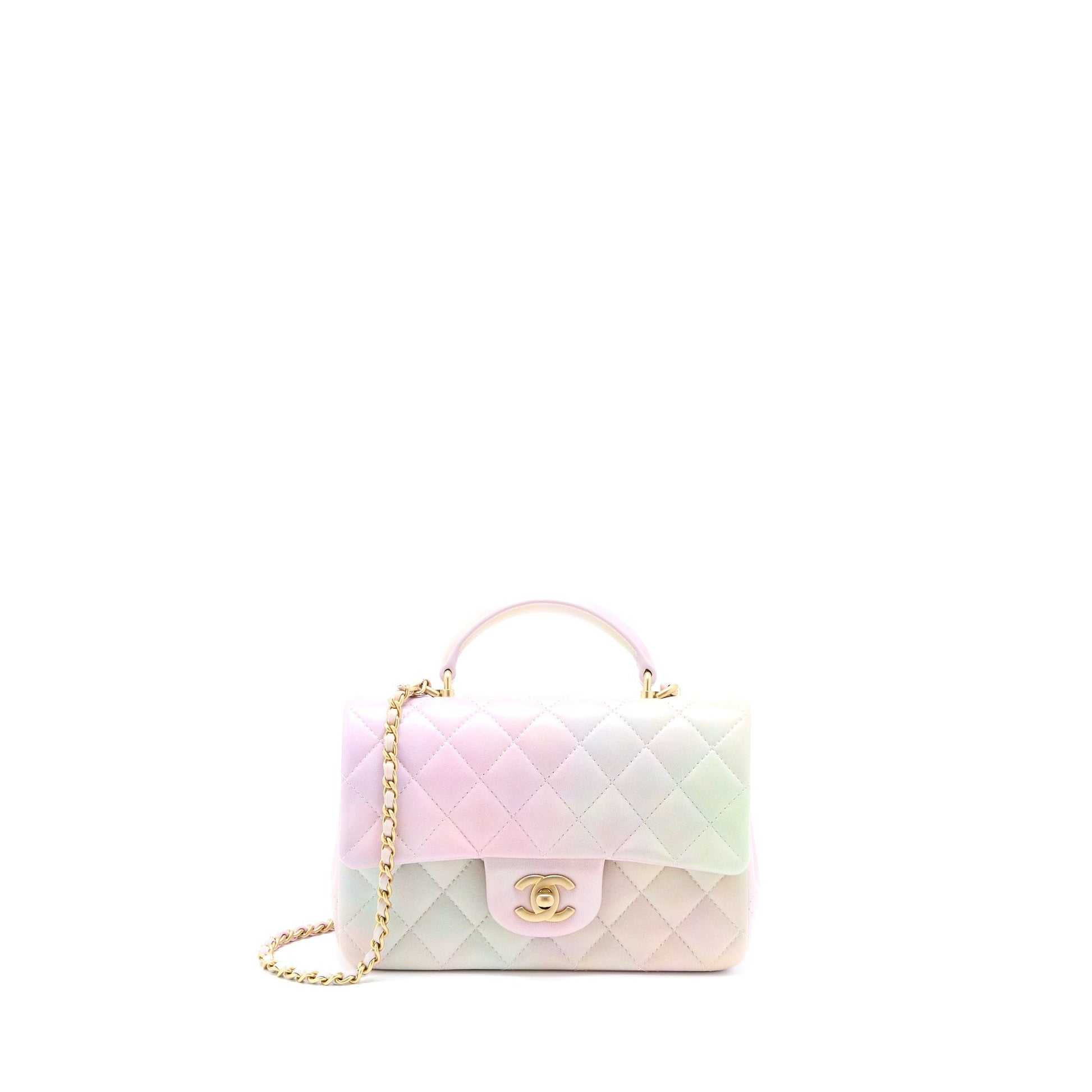 Chanel Top Handle Rectangular Flap OmbrÃ© Lambskin Multicolour Mini Bag