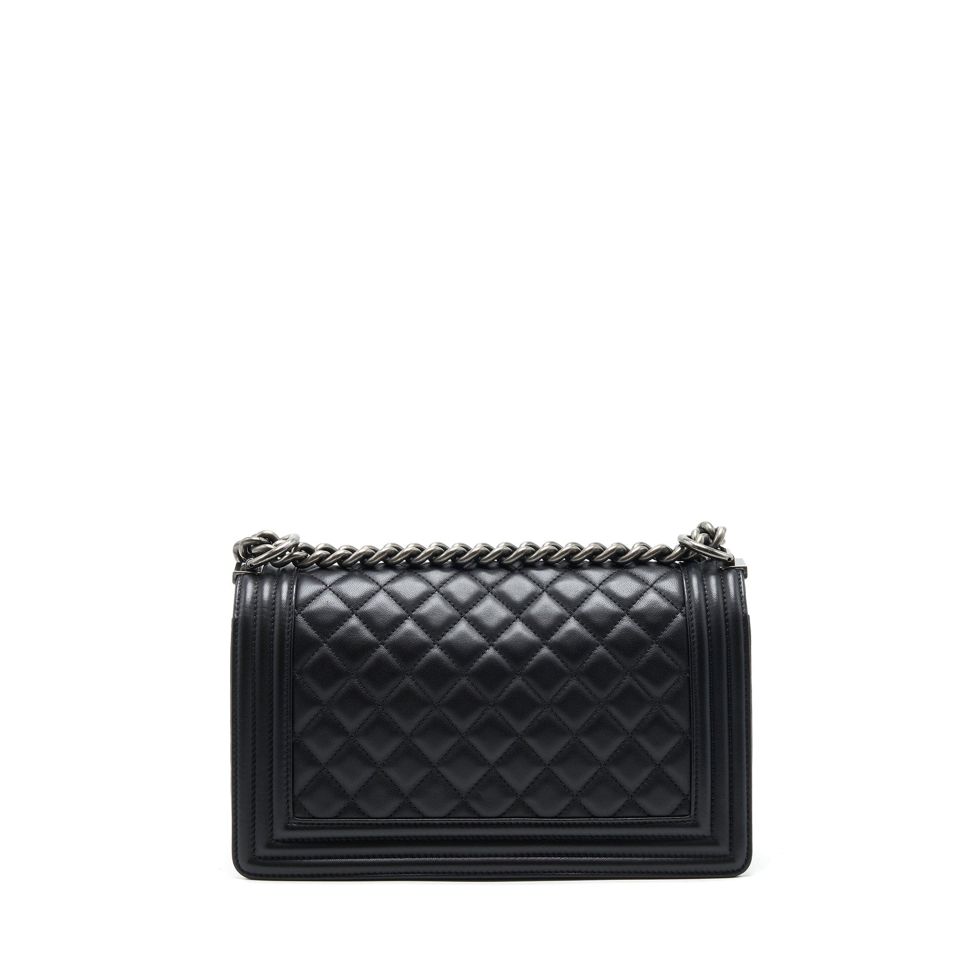 Chanel boy Lambskin Ruthenium SHW Black Handbag