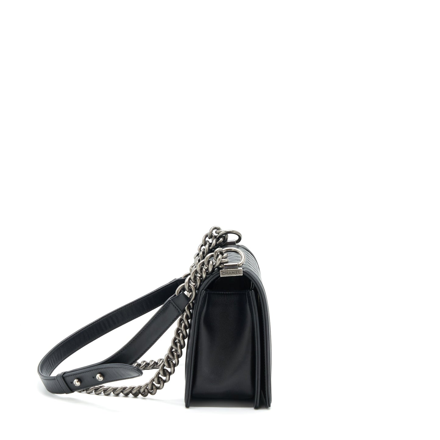 Chanel boy Lambskin Ruthenium SHW Black Handbag