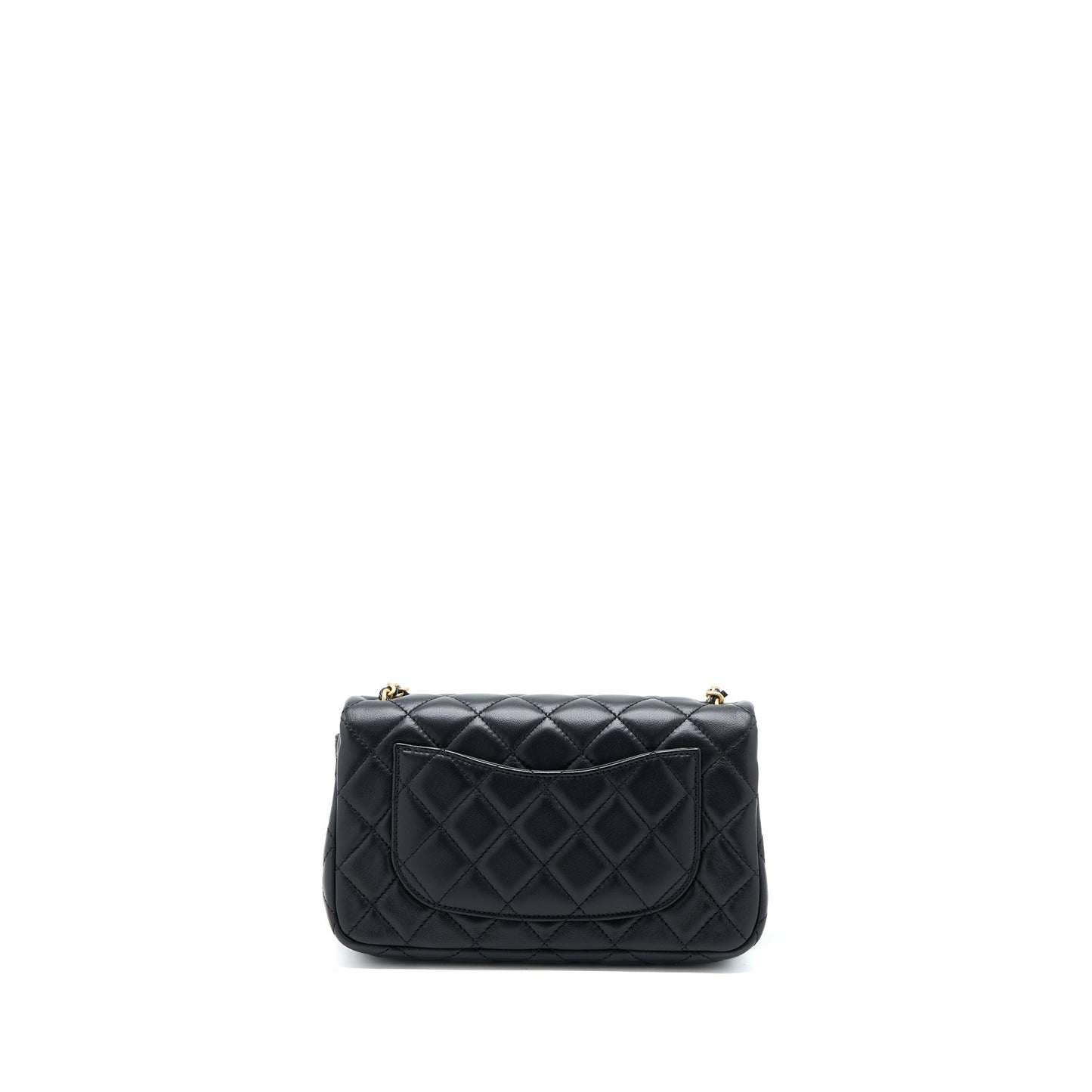 Chanel Pearl Crush Rectangular Flap Lambskin Brushed Black Shoulder Bag