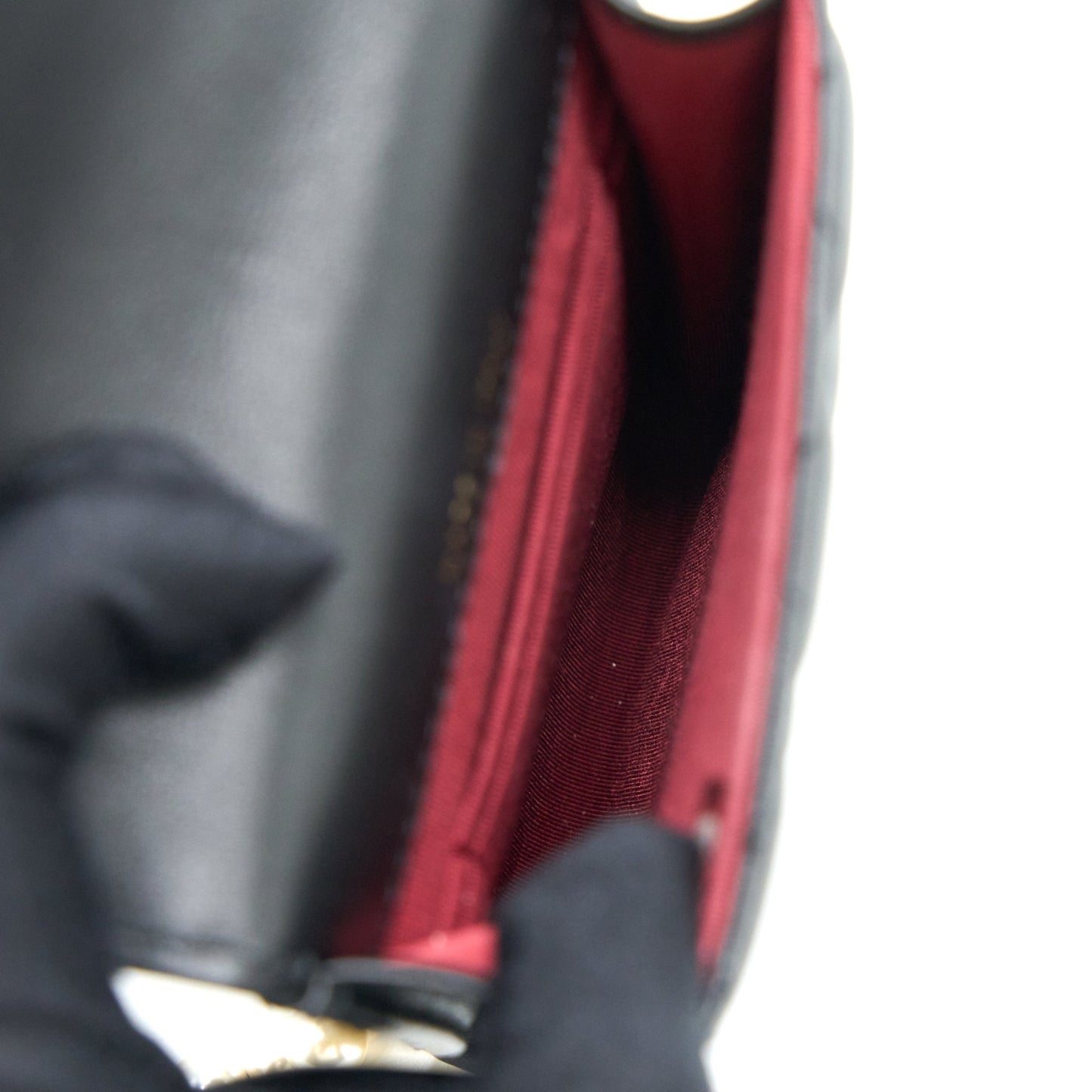 Chanel Vertical Flap Phone Pearl Lambskin Brushed Black Handbag