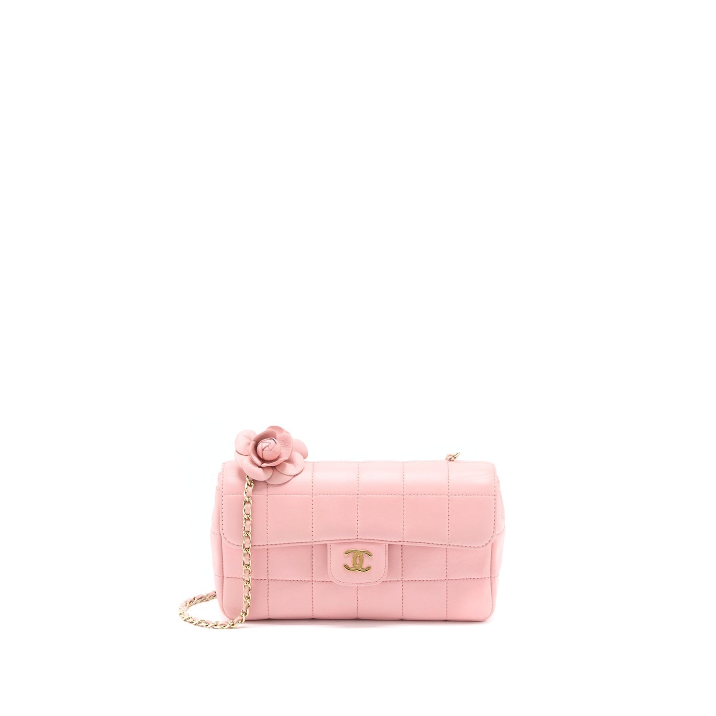 Chanel Camellia Flap Lambskin GHW Pink Shoulder Bag