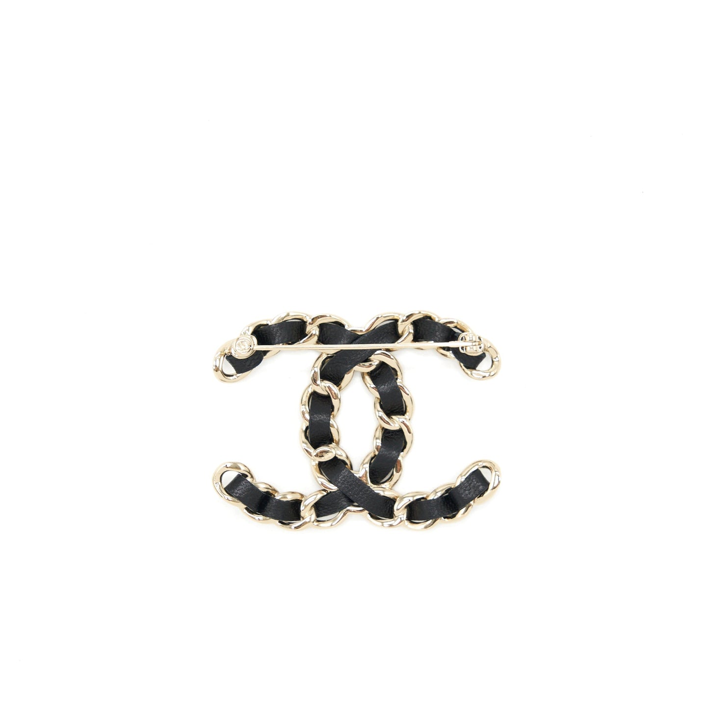 Chanel CC Brooch LGHW Black Leather Handbag