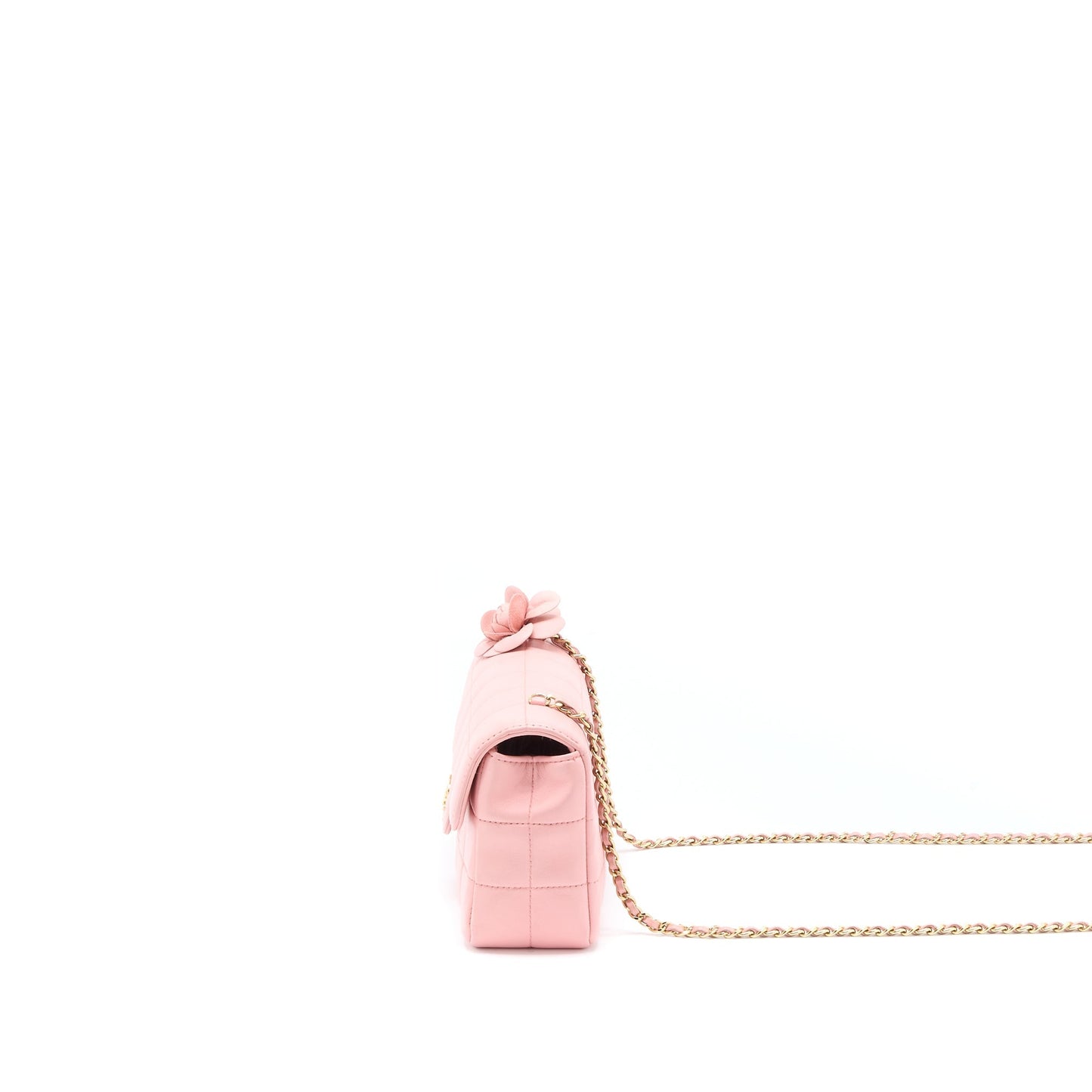 Chanel Camellia Flap Lambskin GHW Pink Shoulder Bag