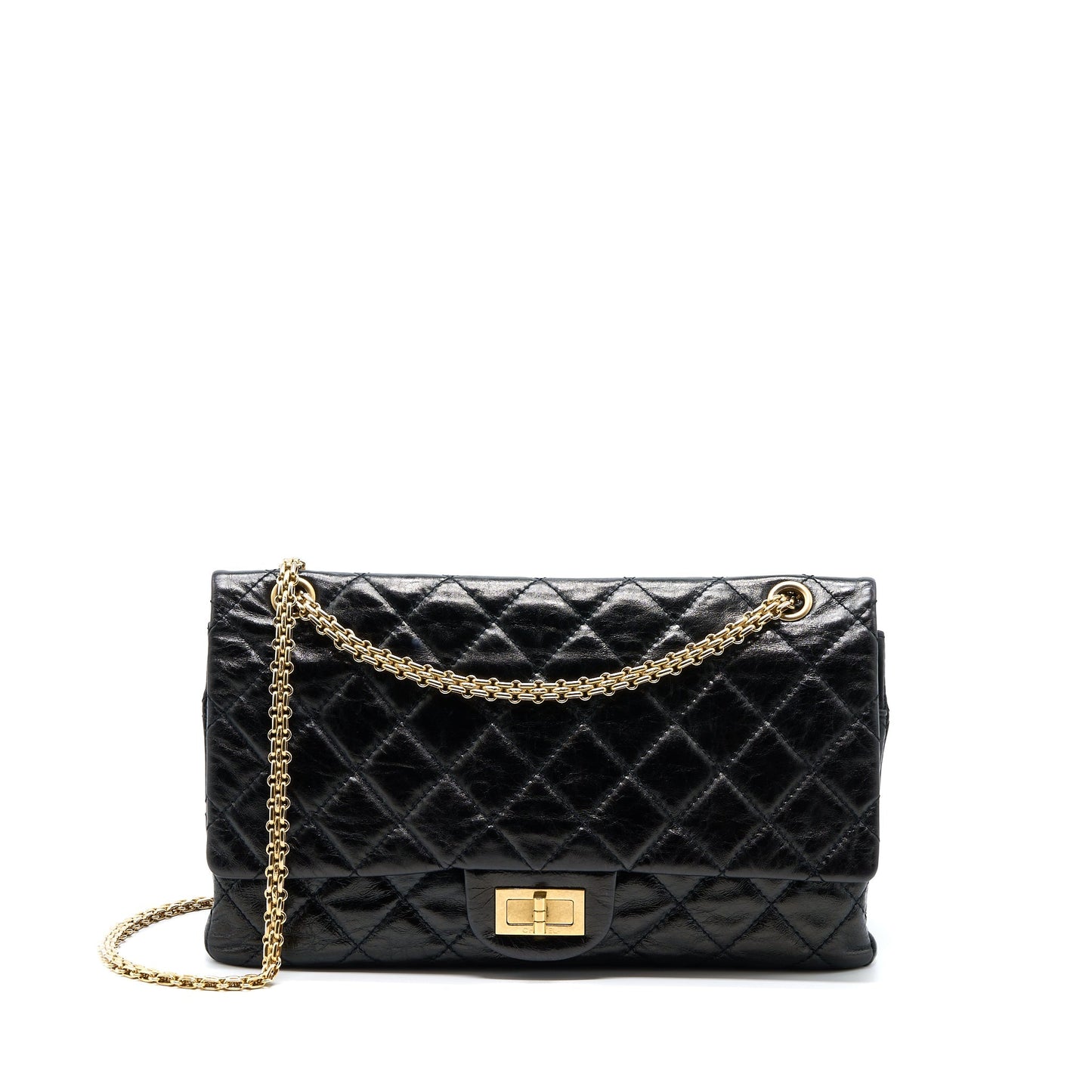 Chanel 2.55 Reissue 227 Shiny Aged Calfskin Black Handbag