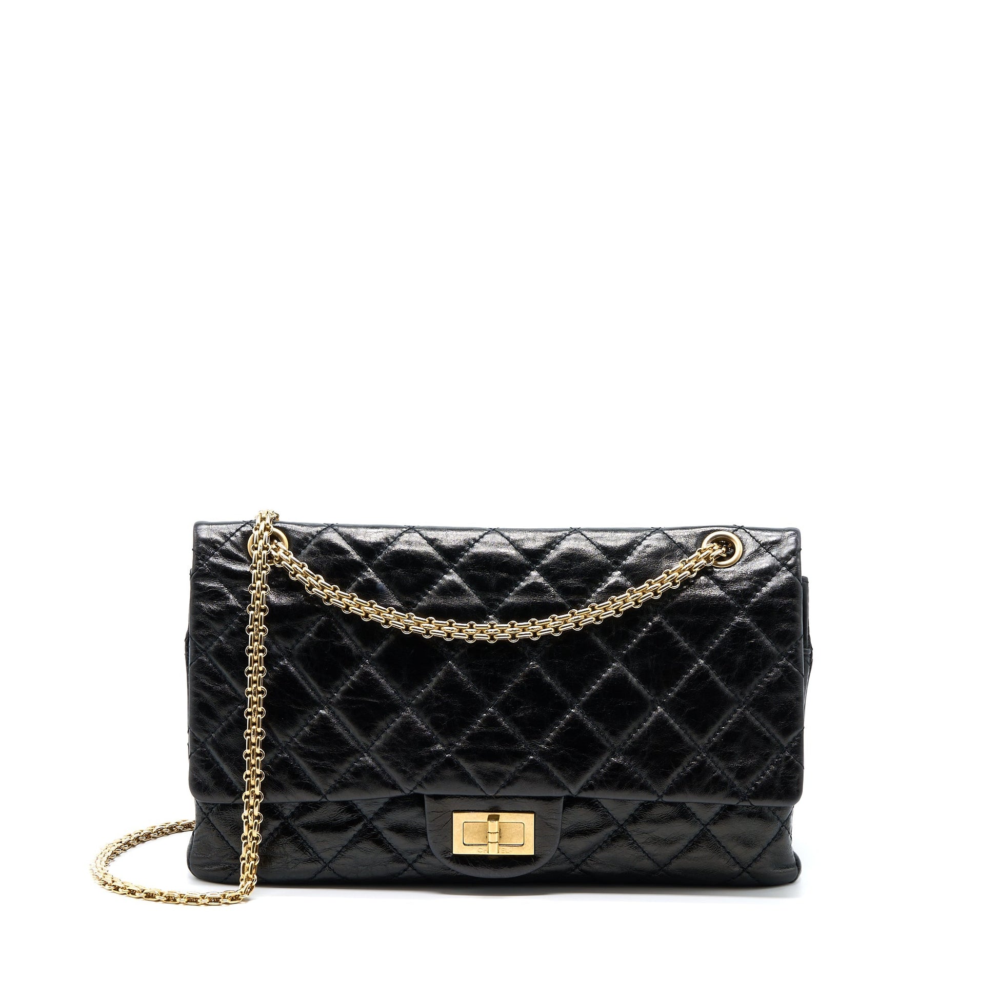Chanel 2.55 Reissue 227 Shiny Aged Calfskin Black Handbag