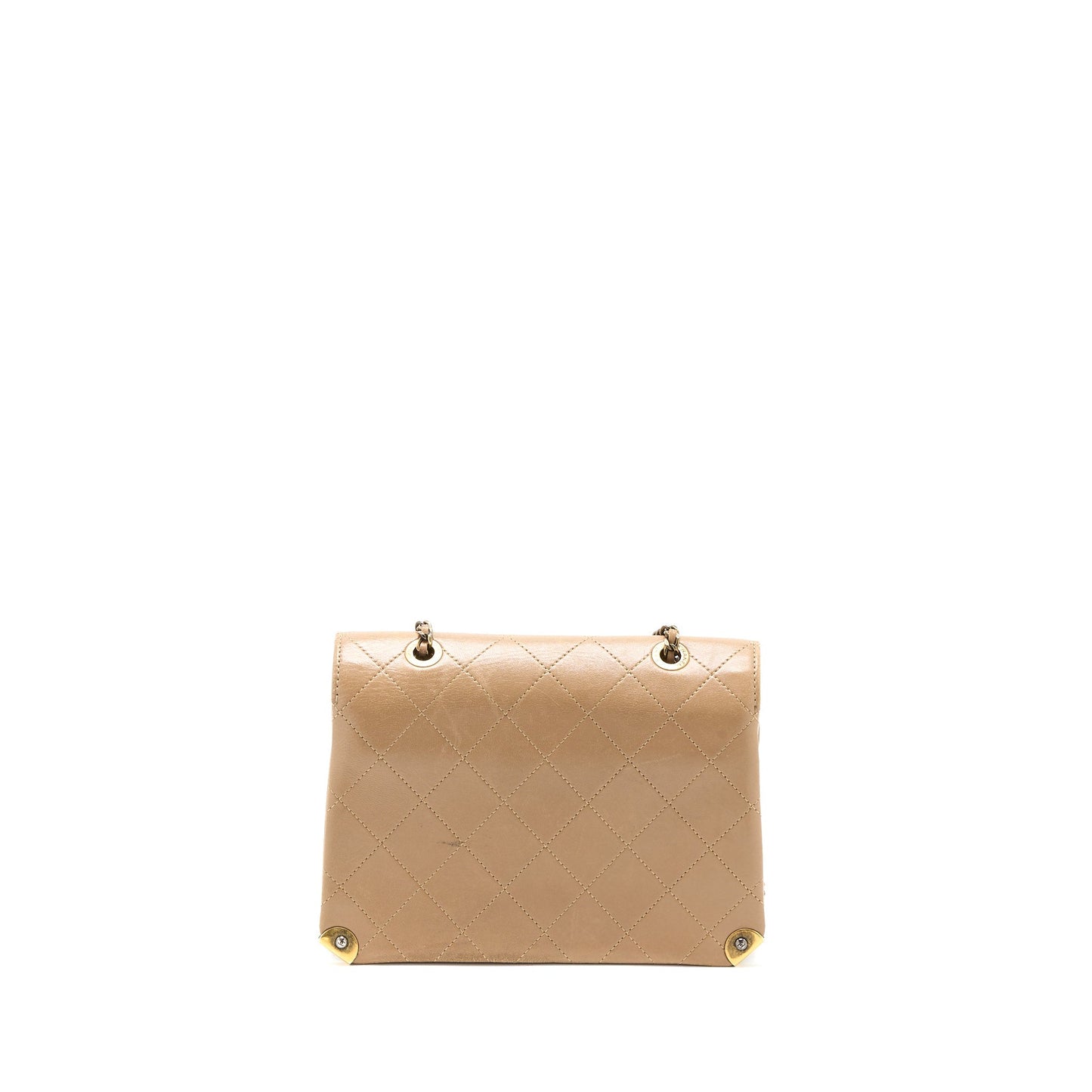 Chanel Messenger Flap Lambskin GHW Beige Shoulder Bag