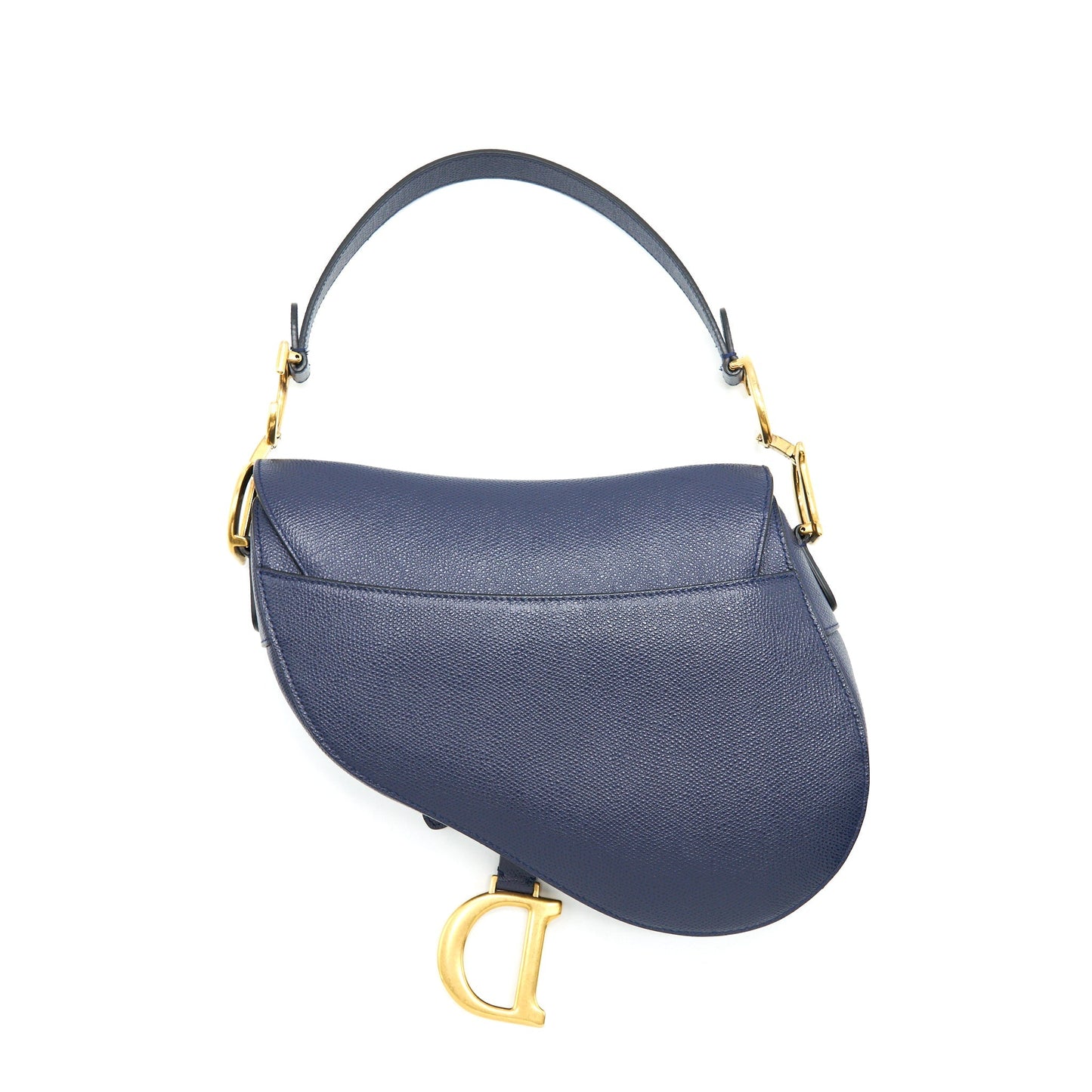 Dior Christian Saddle Purse Indigo Handbag Blue Medium Travel Bag