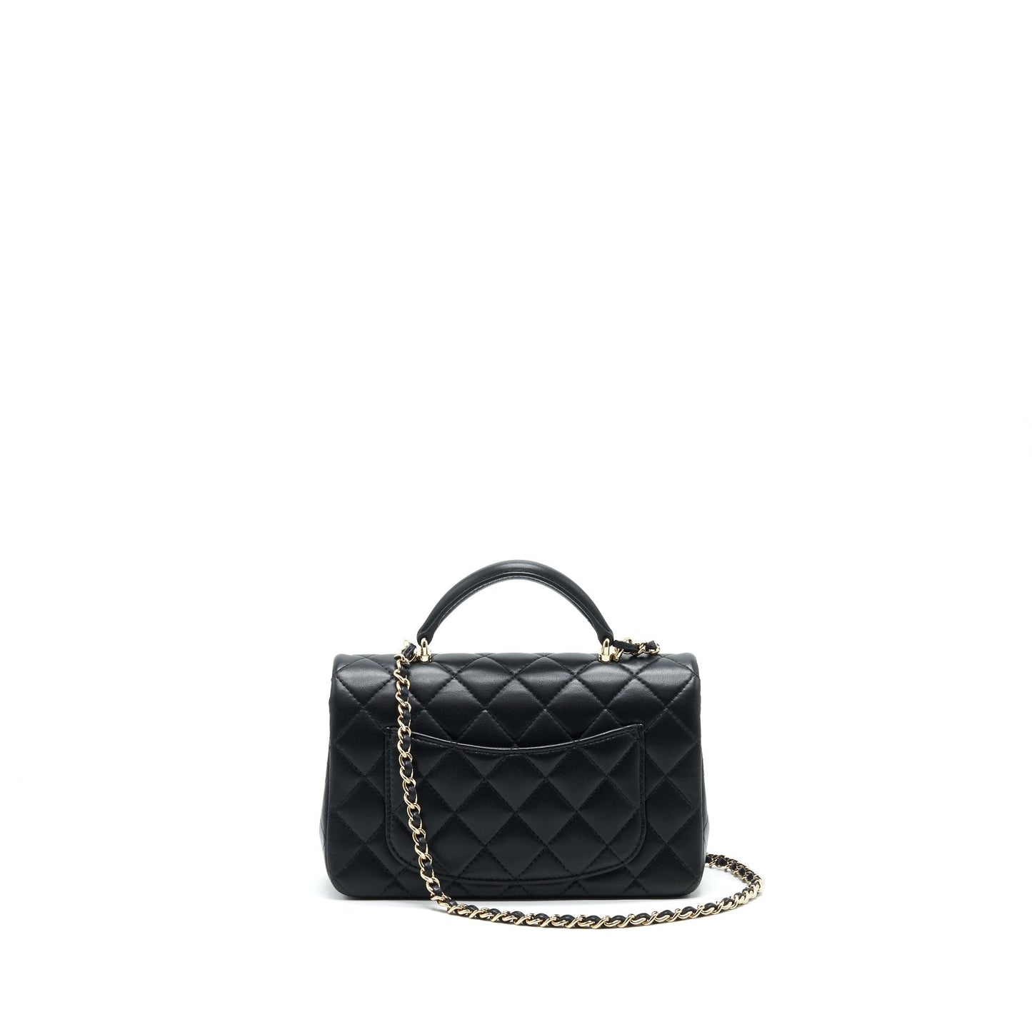 Chanel 21K Top Handle Rectangular Flap GHW Black Shoulder Bag Ghw 1