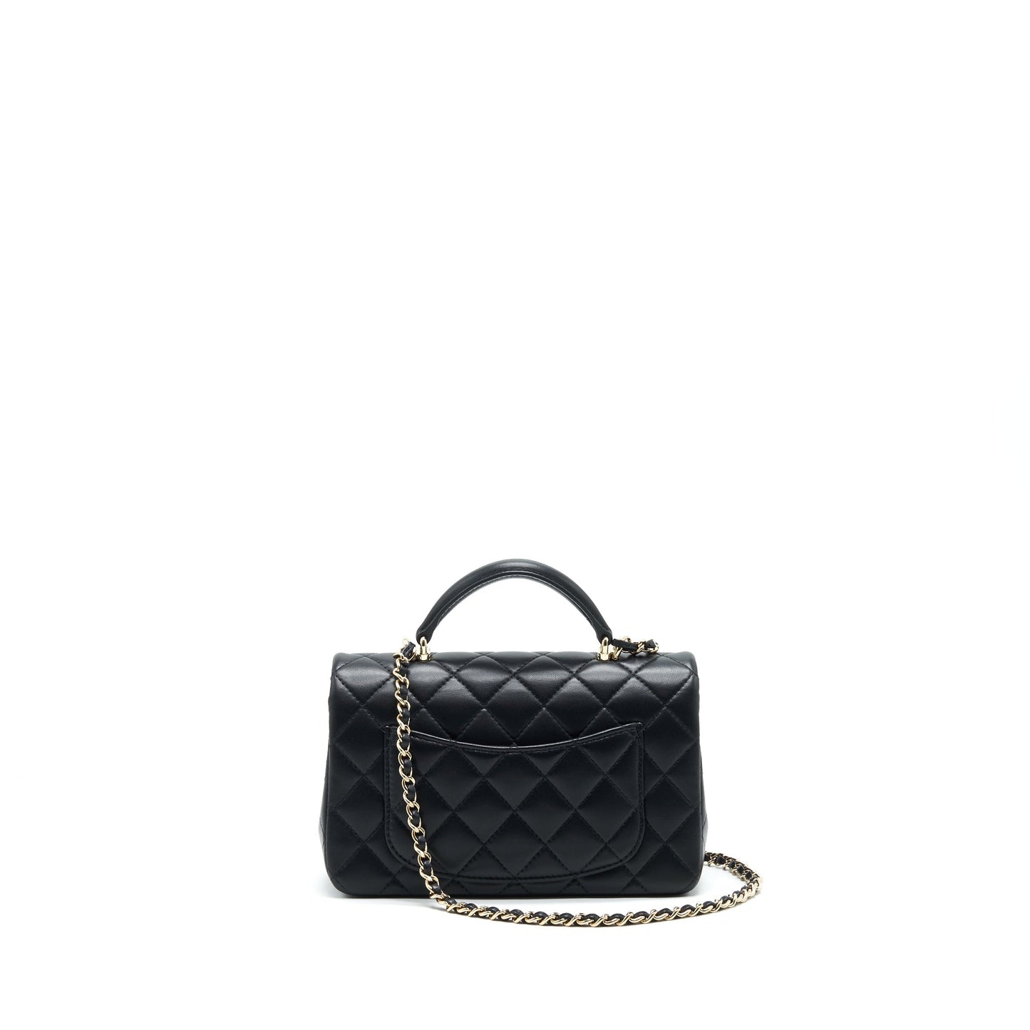 Chanel 21K top handle Rectangular flap LGHW Black Shoulder Bag