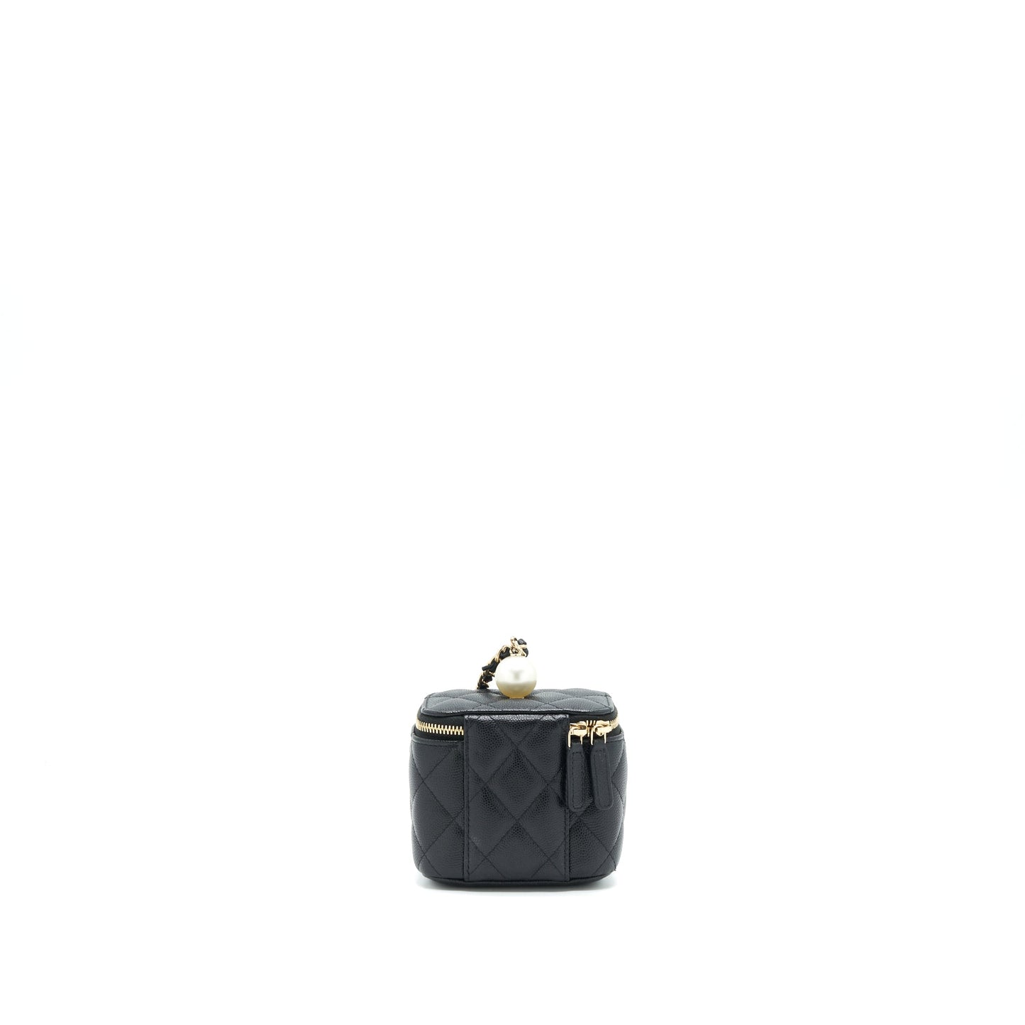Chanel Vanity CC Pearl Caviar LGHW Black Small Clutch Bag