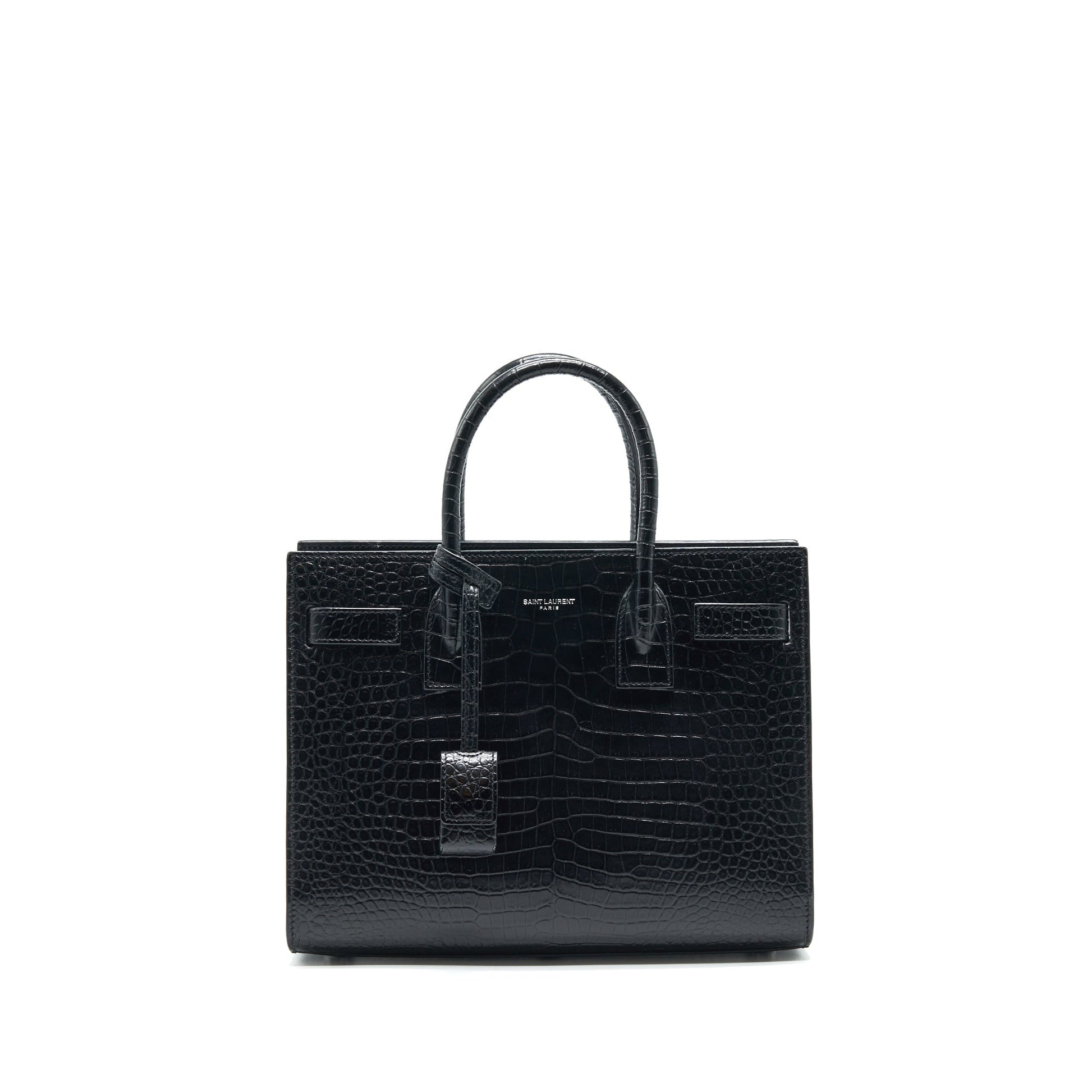 YSL Saint Laurent Saint Laurent Sac De Jour Baby In Leather Black Travel Bag