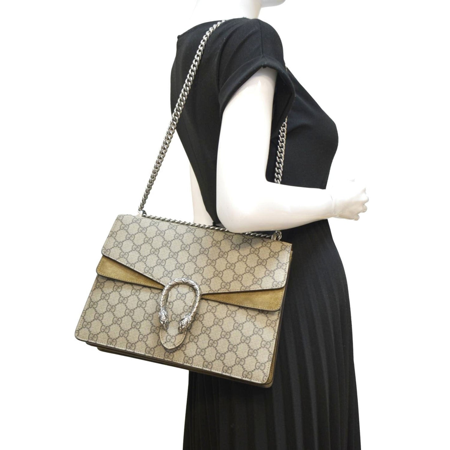 Gucci Dionysus Supreme Shoulder Bag Monogram Beige