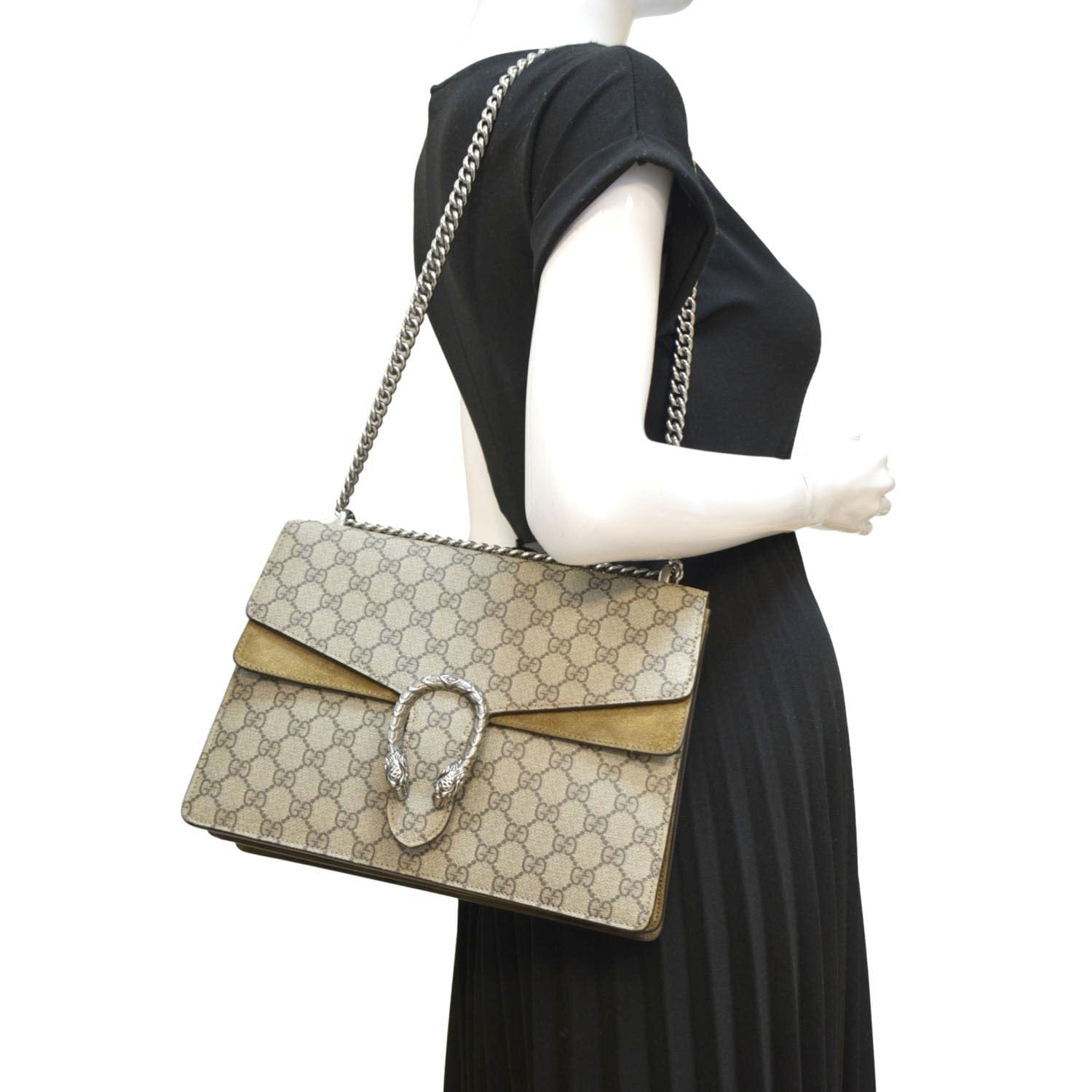 Gucci Dionysus Supreme Shoulder Bag Monogram Beige