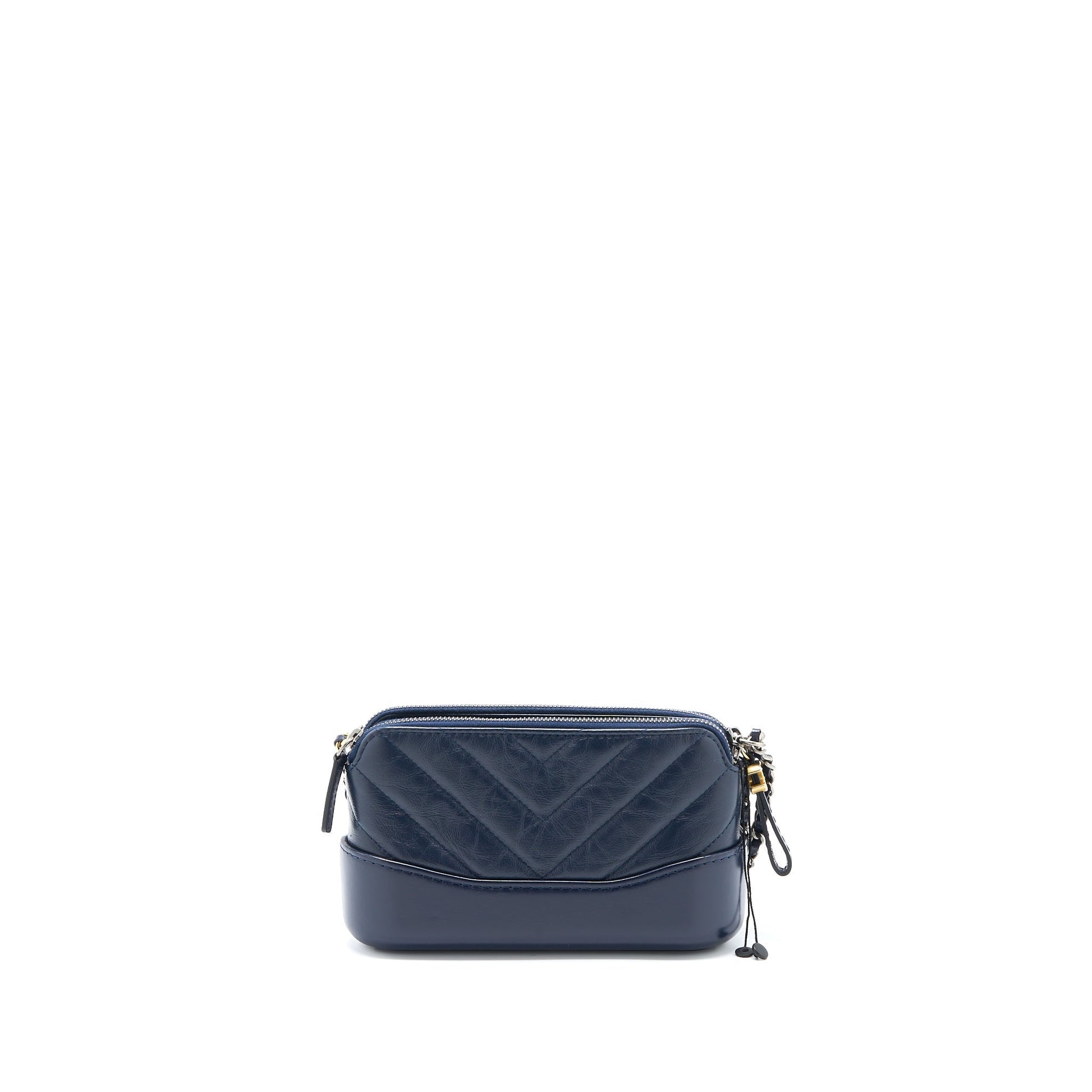 Chanel Gabrielle on Aged Calfskin Navy SHW Clutch Bag