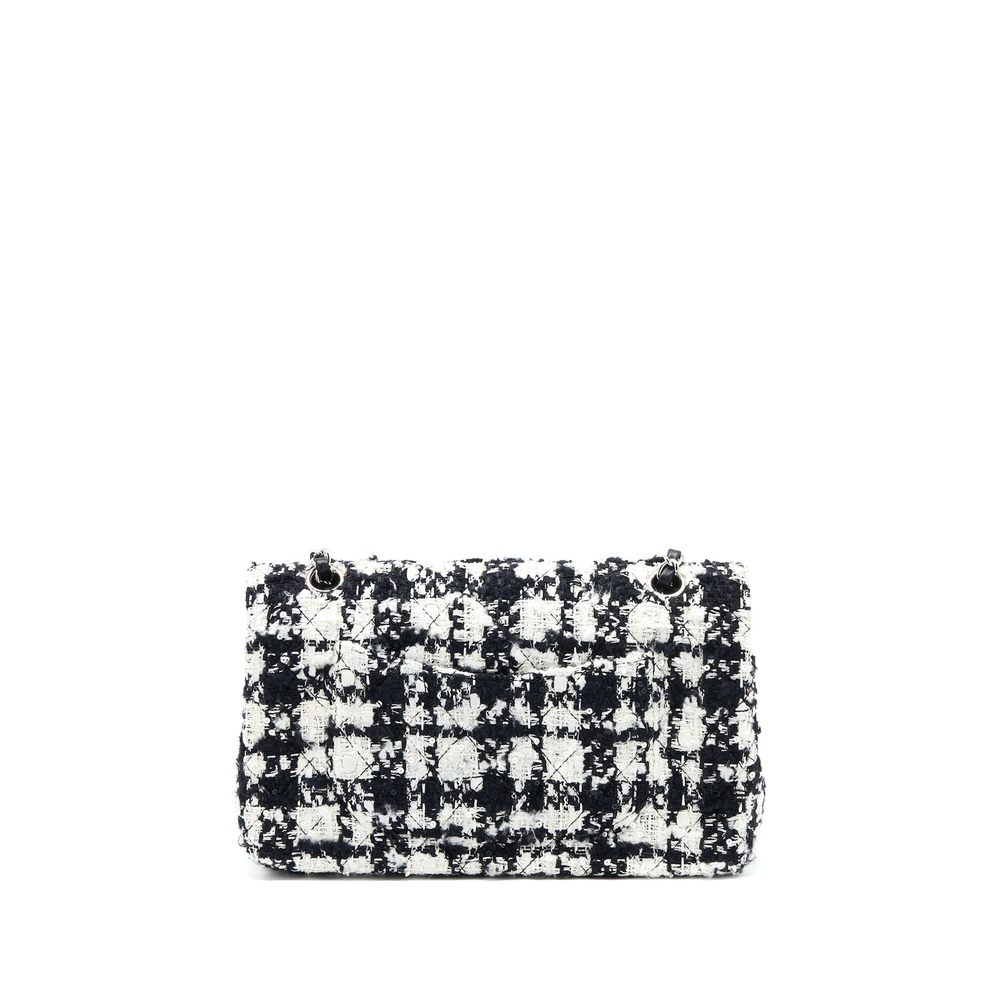 Chanel Classic Double Flap Tweed SHW Multicolour Black White Shoulder Bag