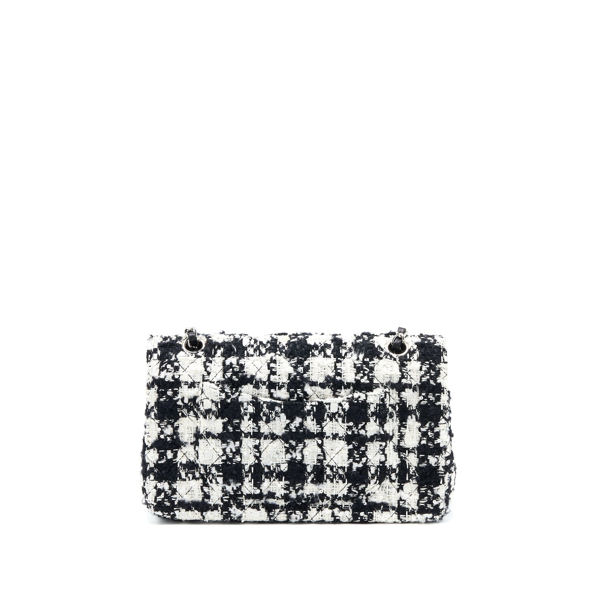 Chanel Classic Double Flap Tweed SHW Multicolour Black White Shoulder Bag