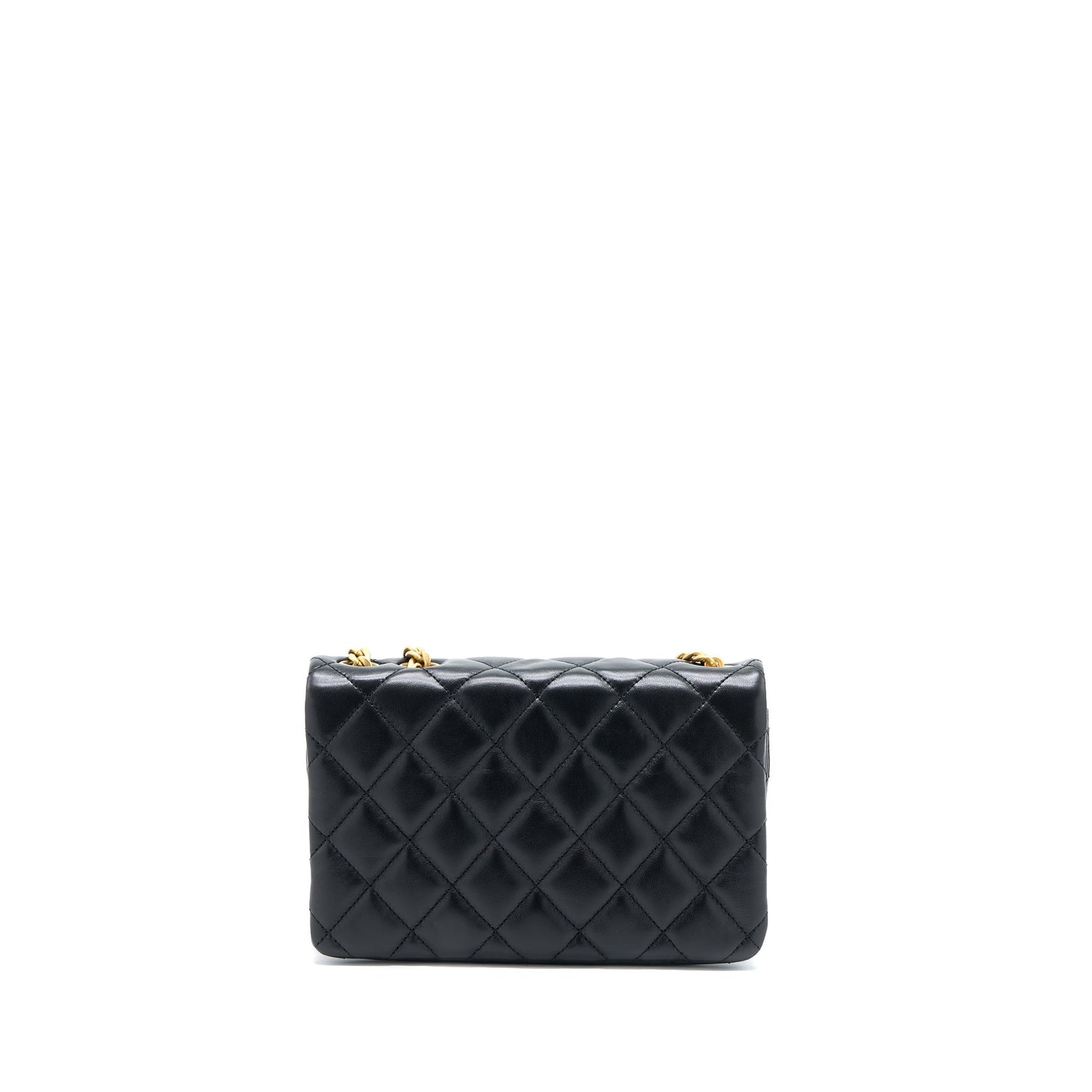 Chanel 22K Pillar Adjustment Flap Lambskin GHW Black Gold Shoulder Bag Microchip 1