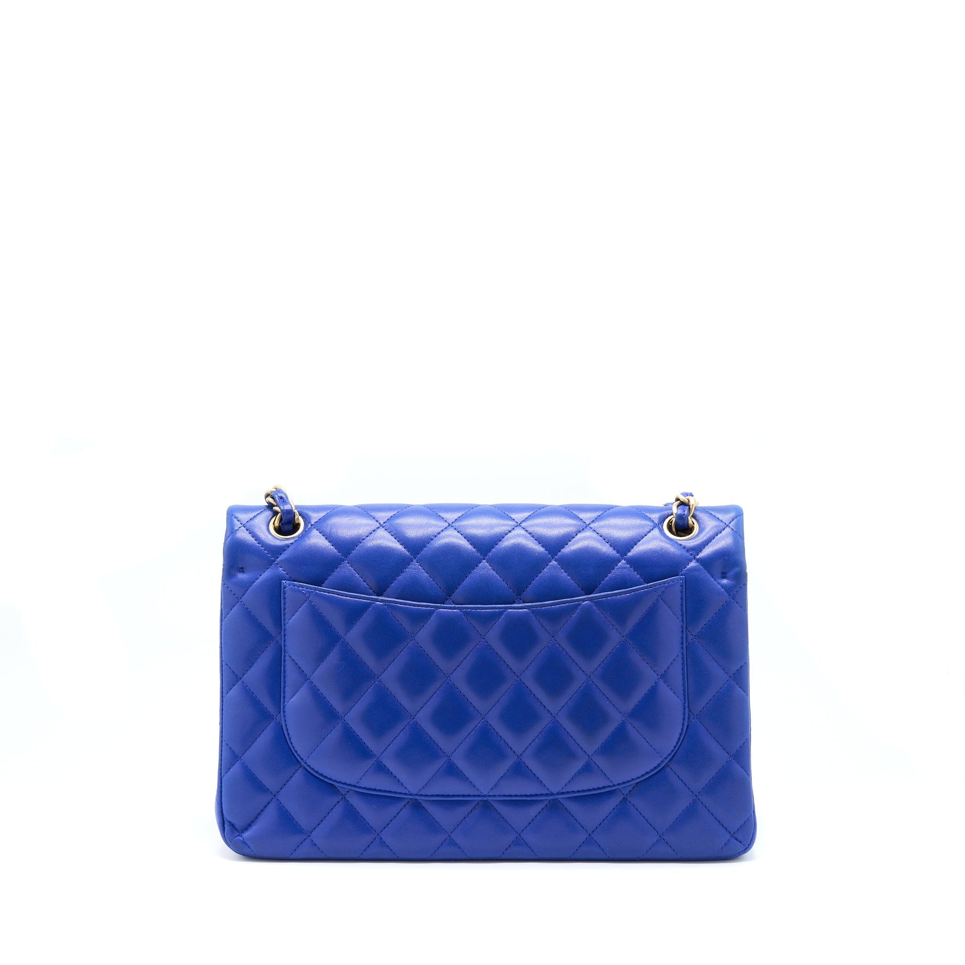 Chanel Jumbo Classic Double Flap Lambskin Brushed Blue Shoulder Bag